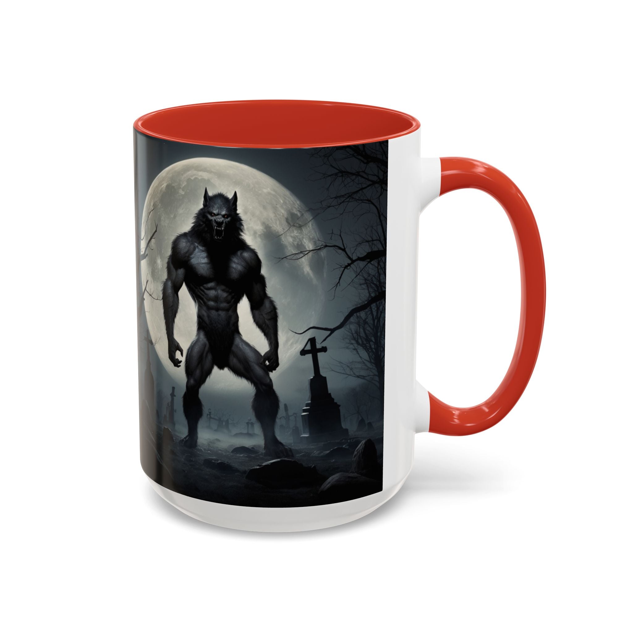 Werewolf Moon Coffee Mug — Gothic Graveyard Accent Mug (11/15oz) fantasy