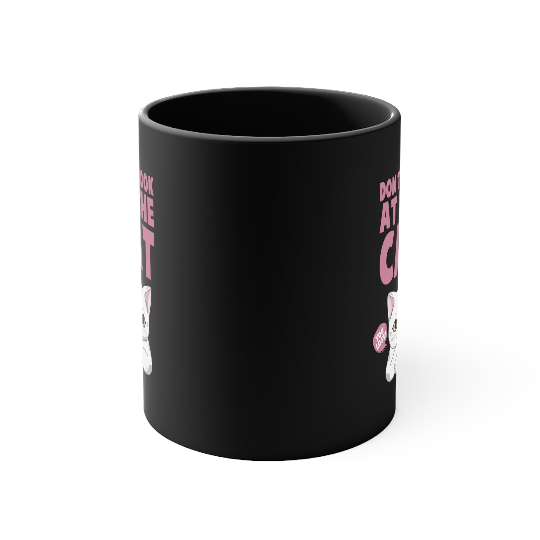 funny don't look at the cat Accent Coffee Mug, 11oz animal lovers gift