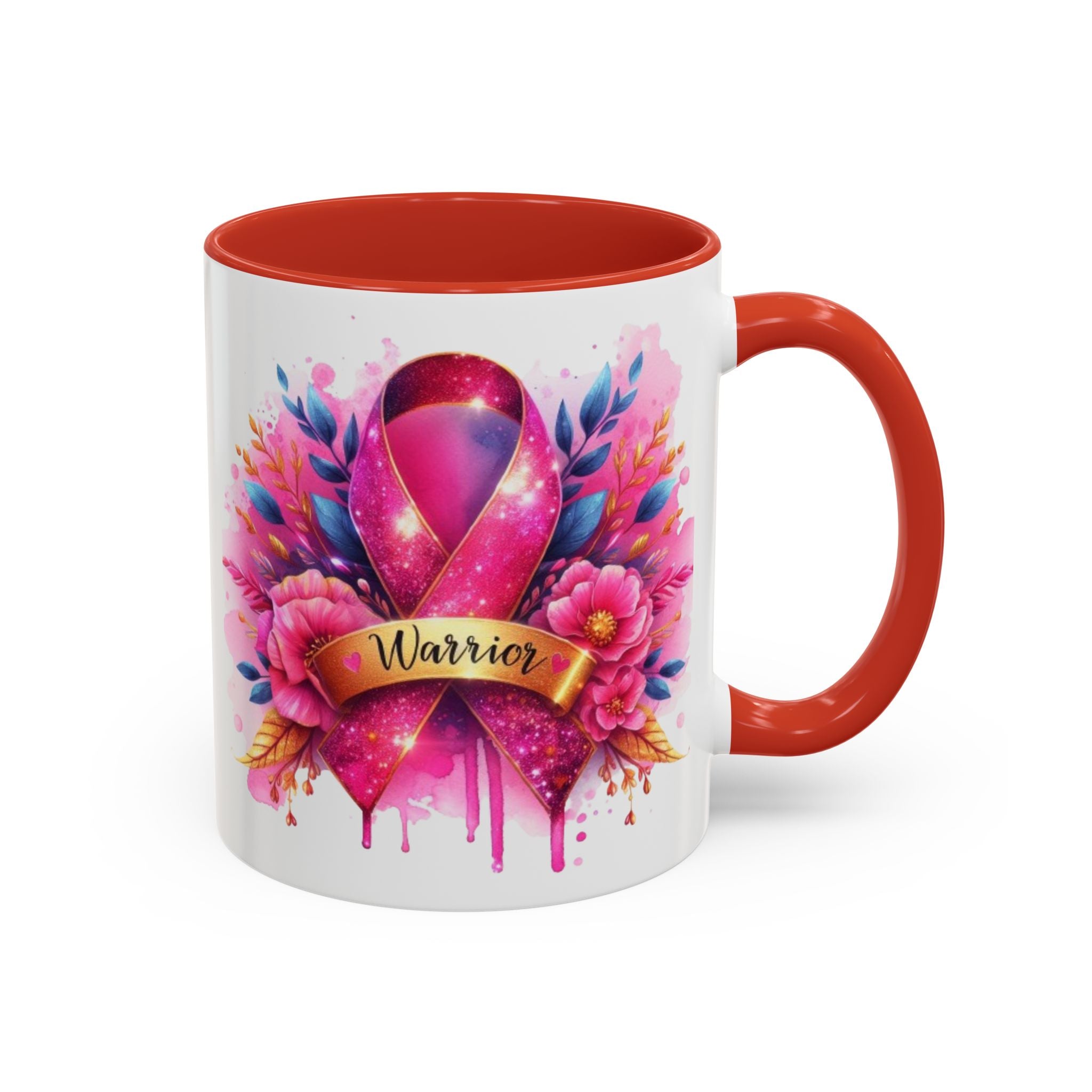Inspirational Warrior Coffee Mug - Floral Design, Encouragement Gift, Cancer Awareness, Motivational Cup, Supportive Drinkware