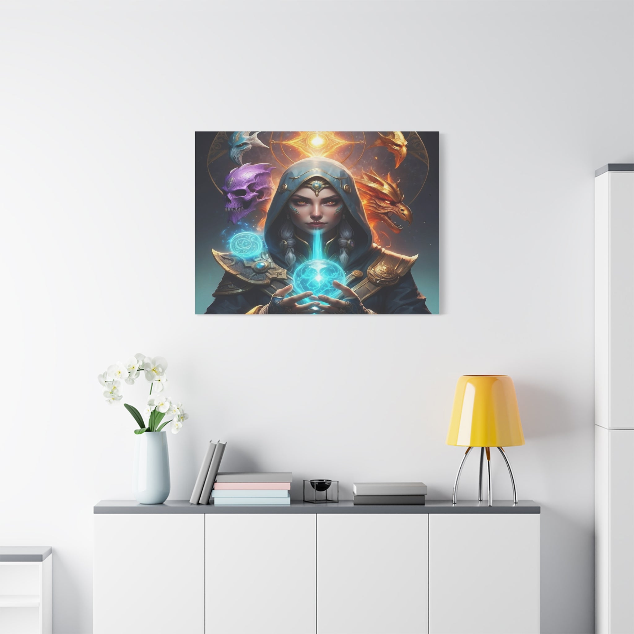 Mystical Sorceress Canvas Artwork - Fantasy Wall Decor