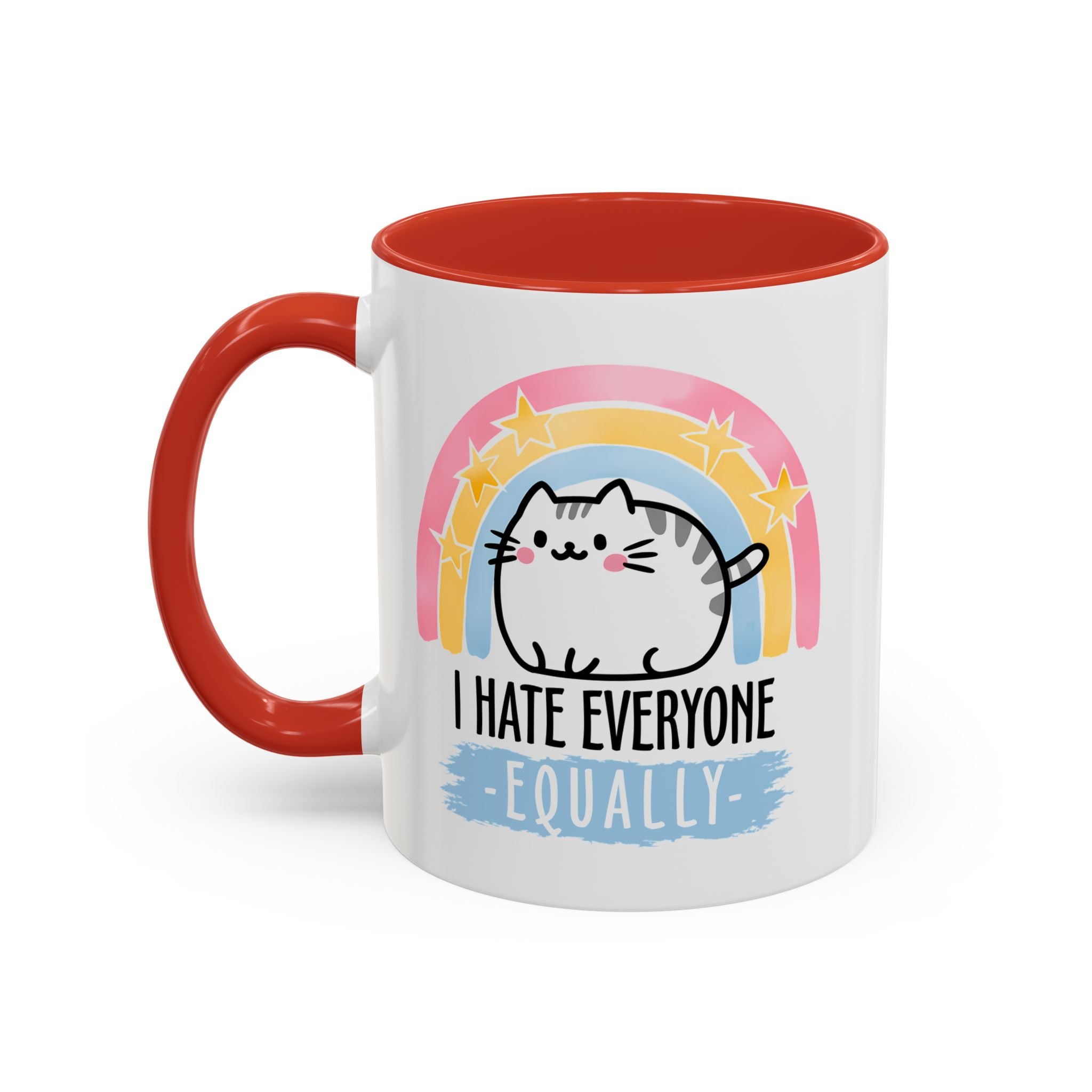 Funny Cat Coffee Mug – I Hate Everyone Equally