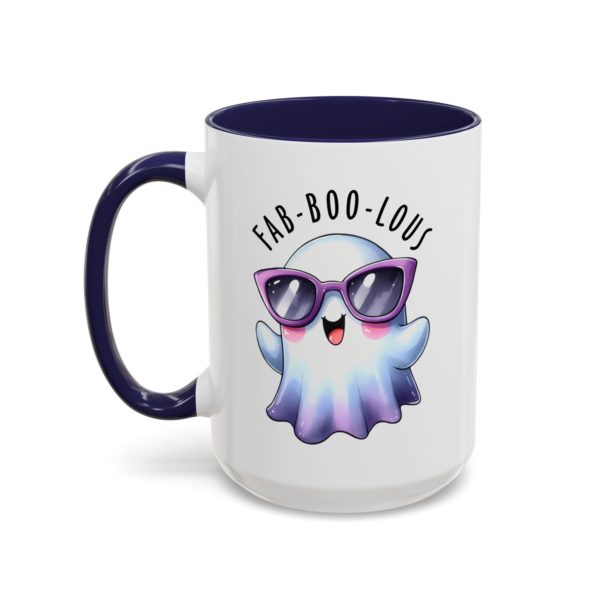 Fab-Boo-Lous Ghost Coffee Mug | Cute Halloween Mug, Fun Gift for Ghost Lovers, Spooky Seasonal Decor, Adorable Tea Cup