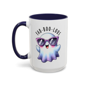 Fab-Boo-Lous Ghost Coffee Mug | Cute Halloween Mug, Fun Gift for Ghost Lovers, Spooky Seasonal Decor, Adorable Tea Cup