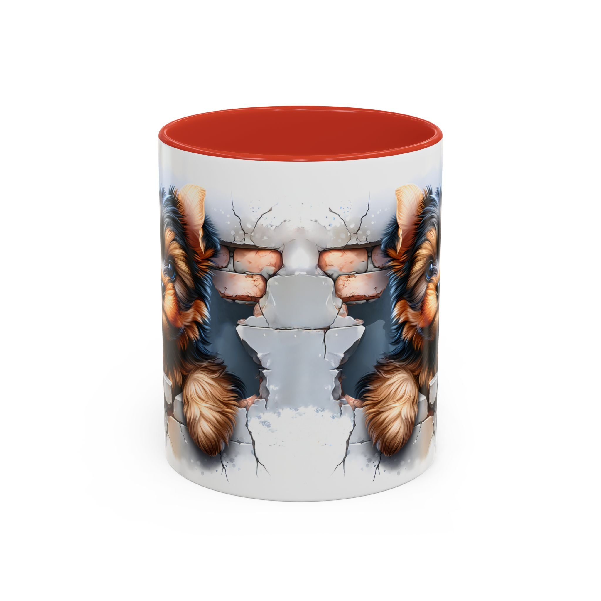 Cute Dog Peeking Coffee Mug, Pet Lover Gift, Yorkshire Terrier Mug, Animal Lover Coffee Cup, Dog-Themed Drinkware, Doggie Mug