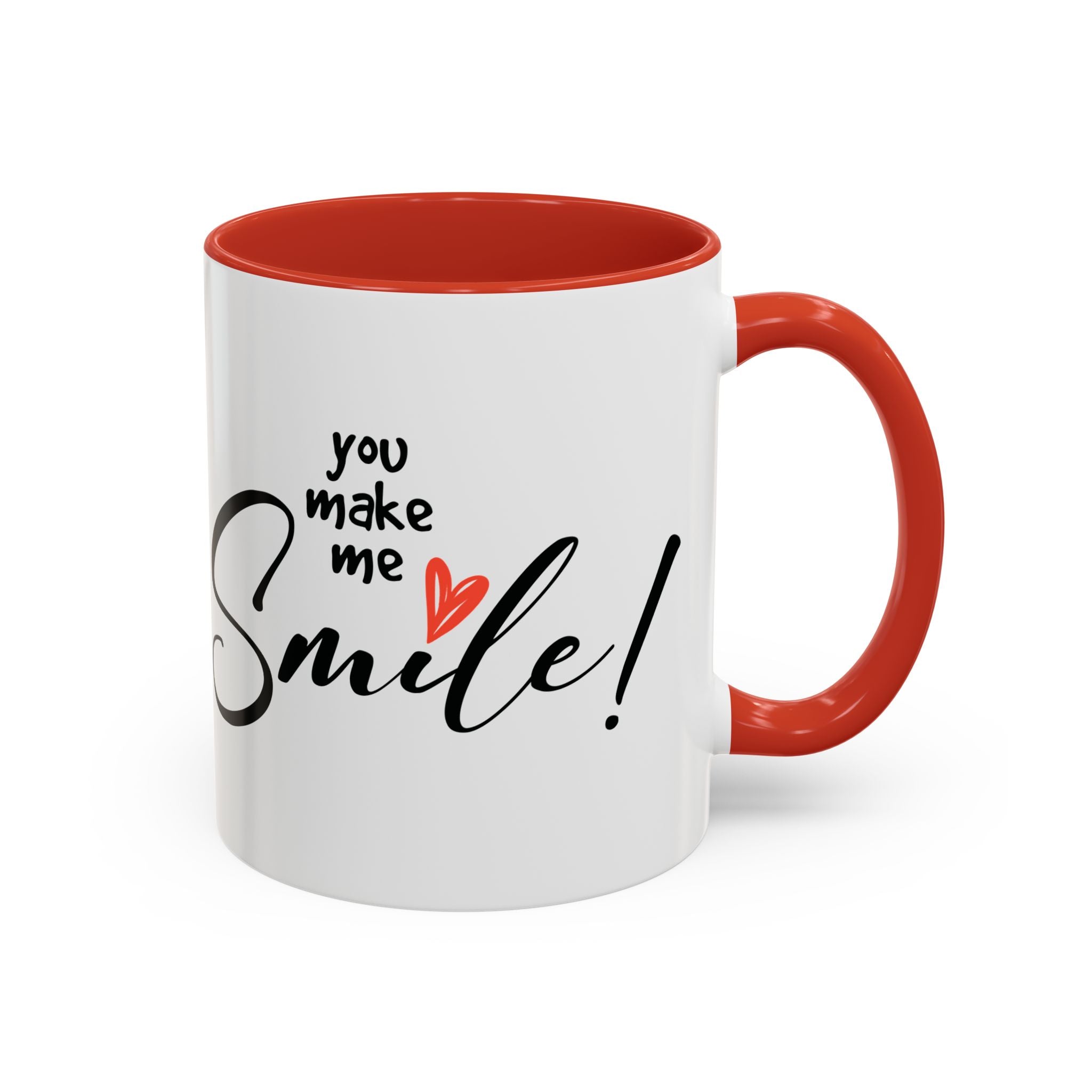 Inspirational Accent Coffee Mug - "You Make Me Smile!" - Perfect Gift for Friends & Family