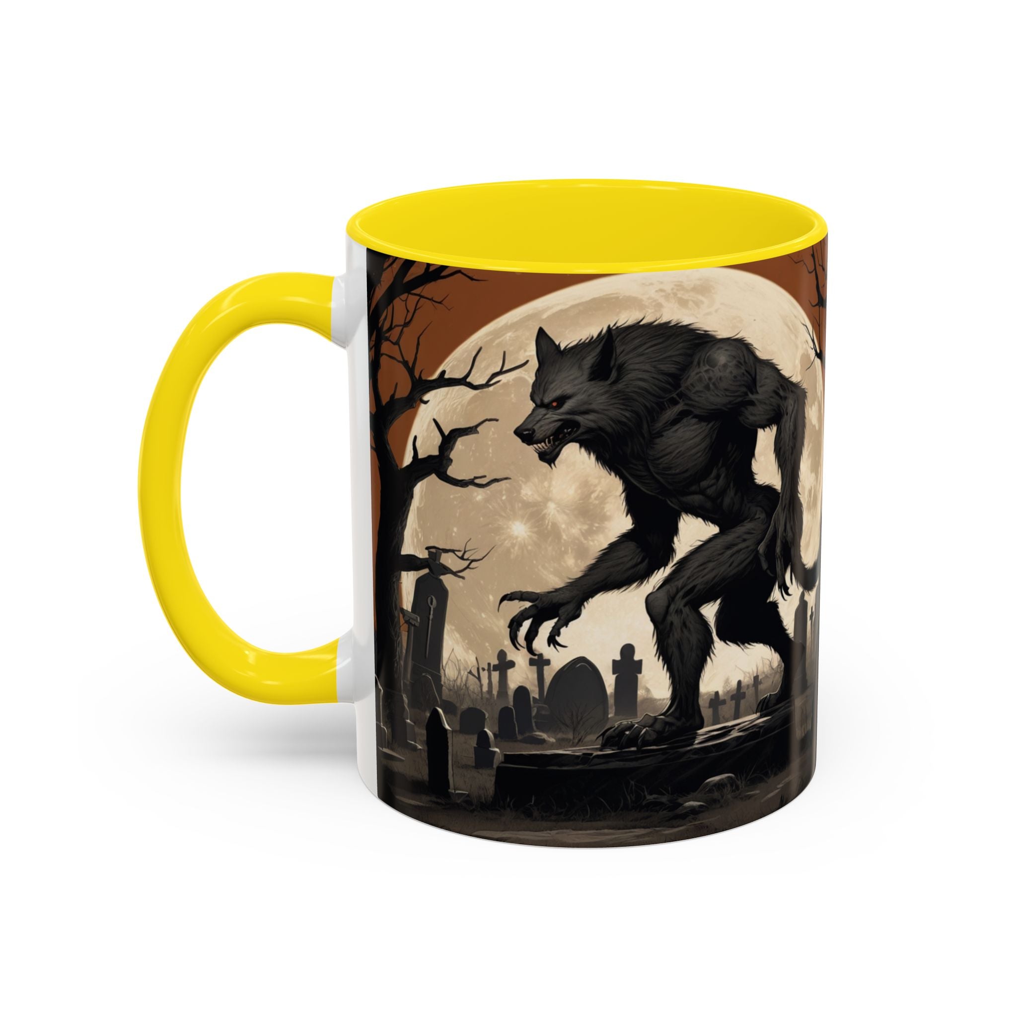 Werewolf Moon Coffee Mug — Gothic Graveyard Accent Mug fantasy horror
