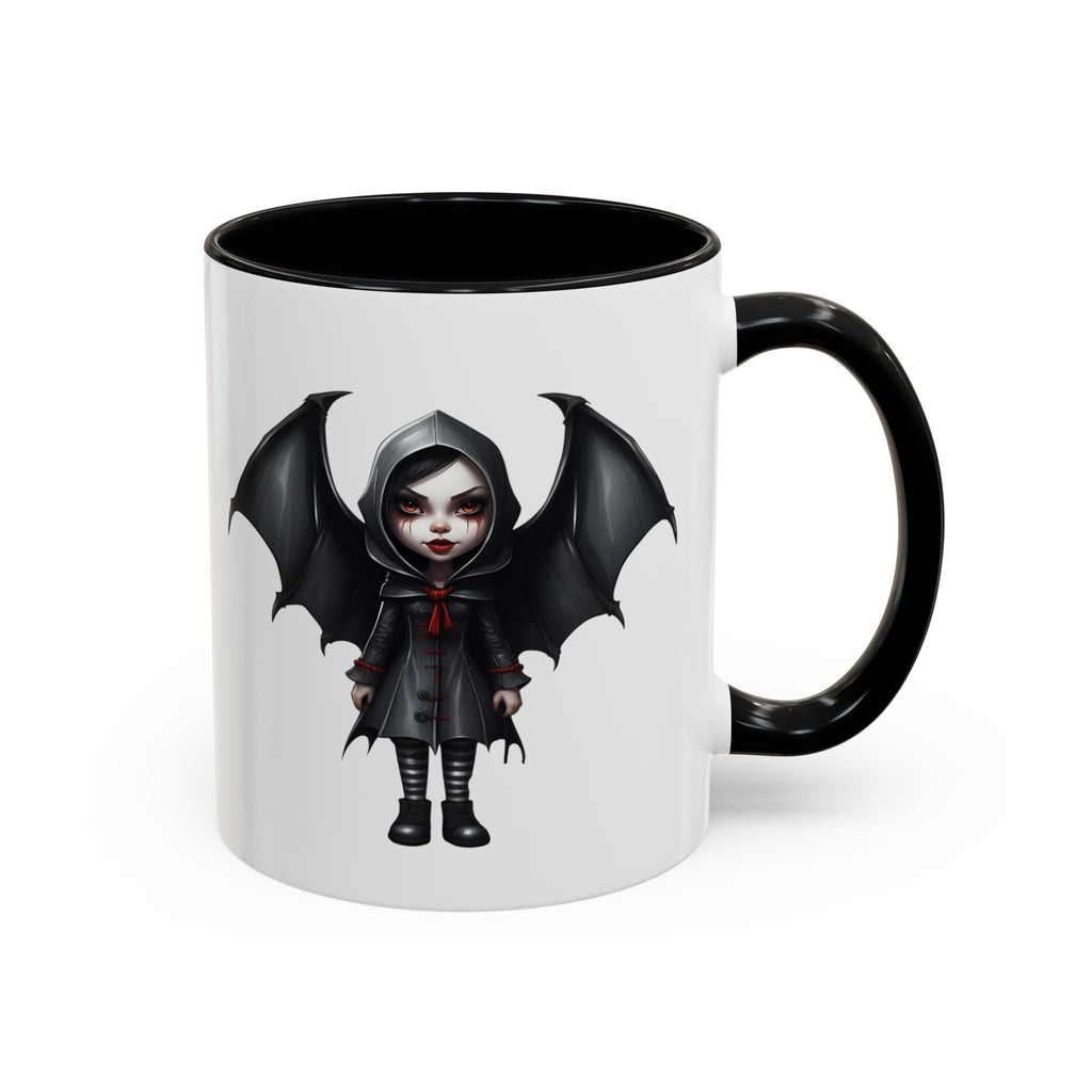 gothic vampire girl with wings horror art Accent Coffee Mug (11, 15oz) vamp14