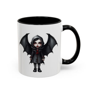 gothic vampire girl with wings horror art Accent Coffee Mug (11, 15oz) vamp14
