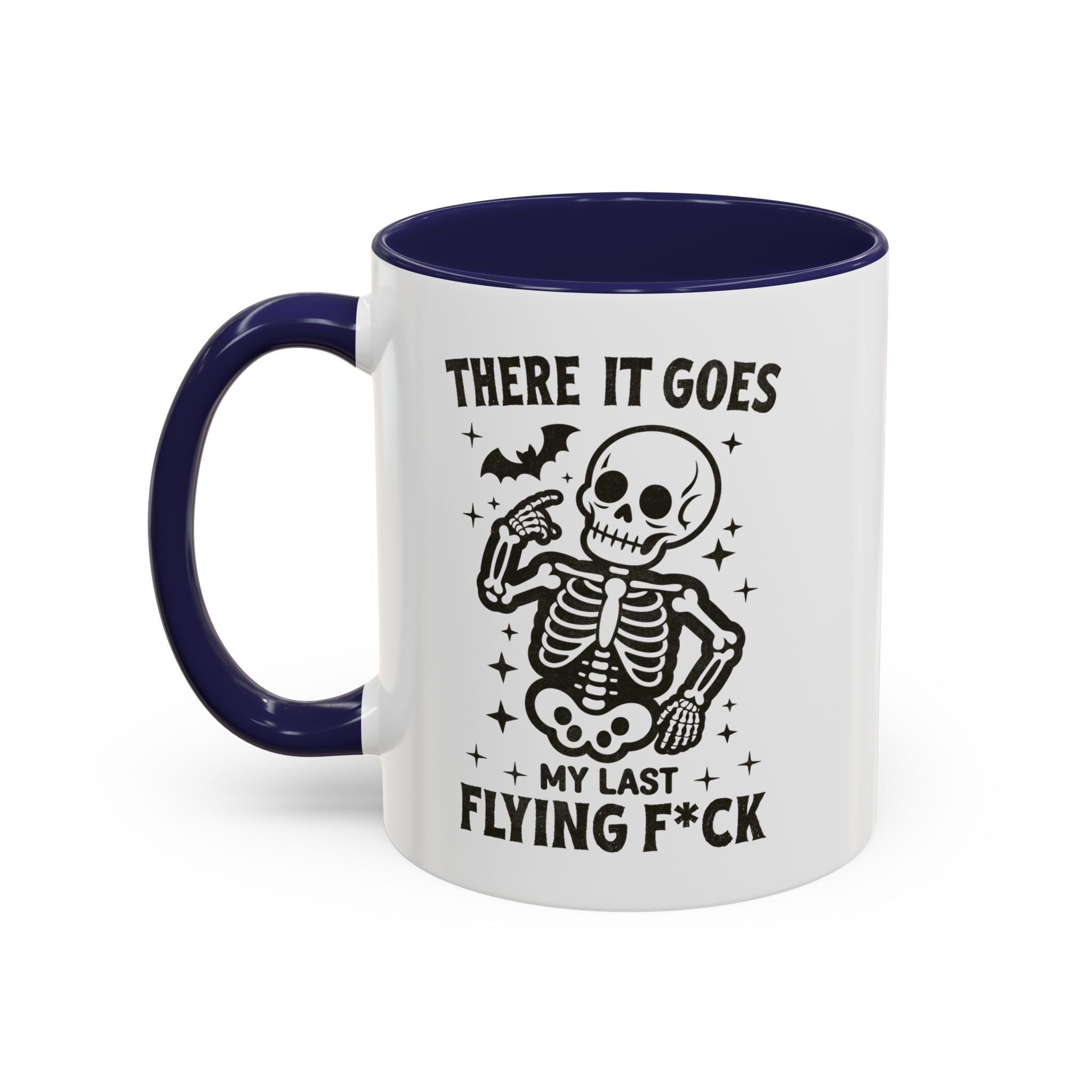 There It Goes Skeleton Coffee Mug – 'My Last Flying F*ck' Funny Gothic Accent Mug (11/15oz)