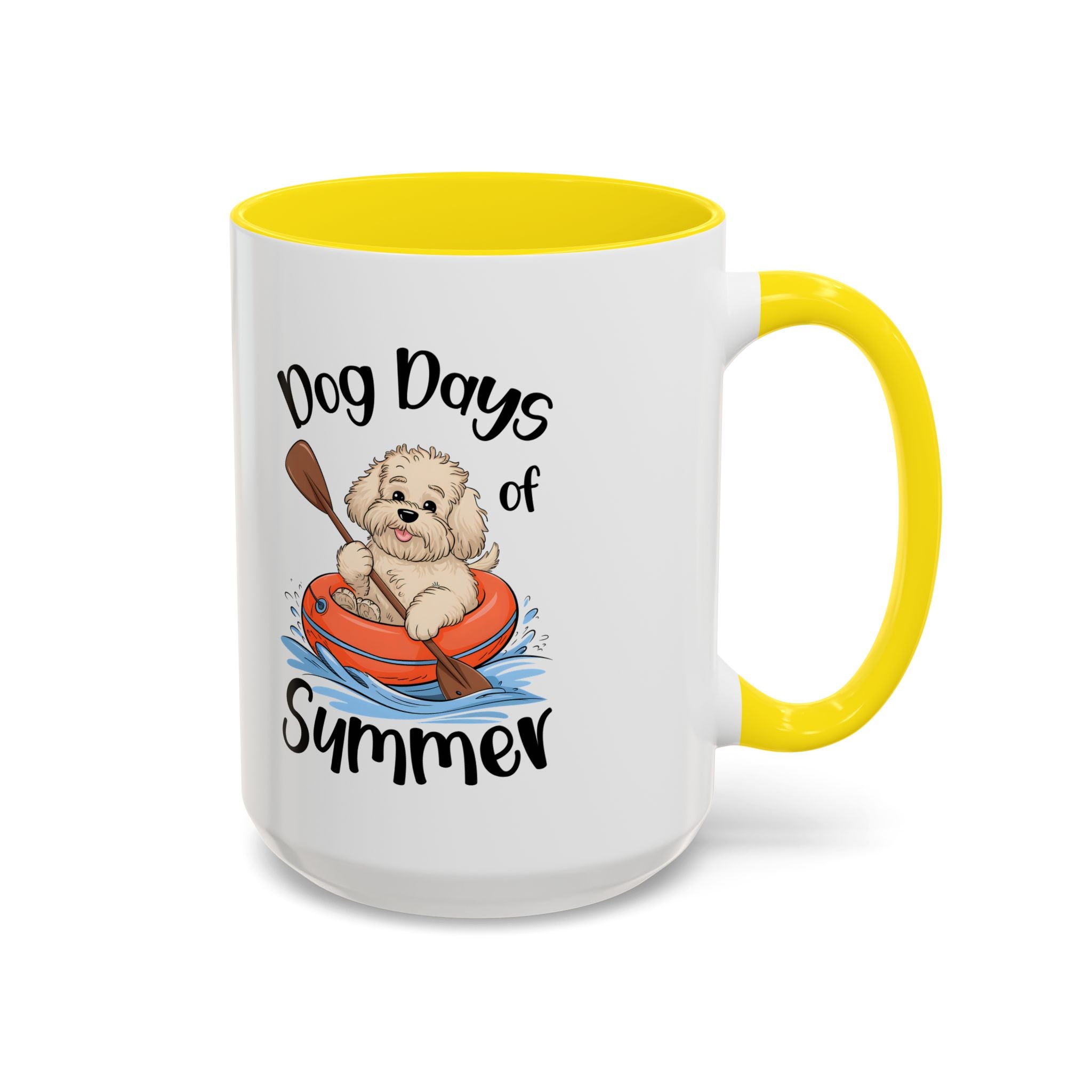 Dog Days of Summer Coffee Mug, Cute Dog Mug, Pet Lover Gift, Summer Vibes, Beach Decor, Fun Pet Cup, Canoeing Dog Design