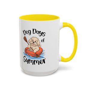Dog Days of Summer Coffee Mug, Cute Dog Mug, Pet Lover Gift, Summer Vibes, Beach Decor, Fun Pet Cup, Canoeing Dog Design