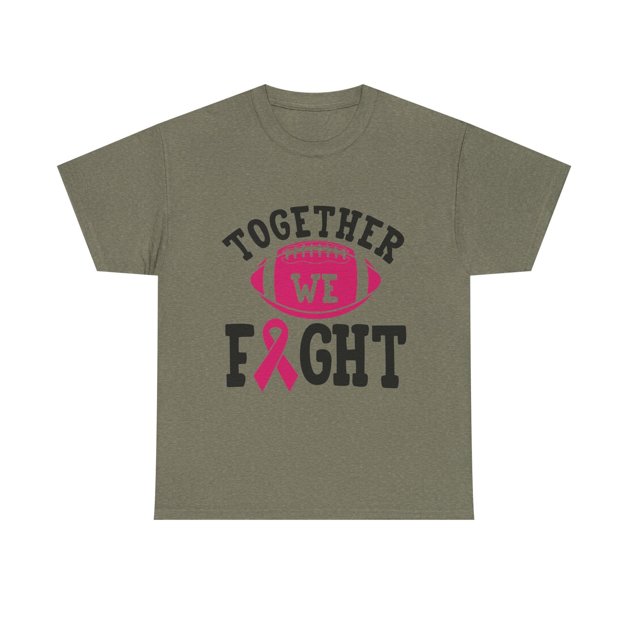 Together We Fight Football Tee, Awareness T-Shirt, Breast Cancer Support Shirt, Unisex Cotton Tee, Game Day Apparel, Gift for Him/Her