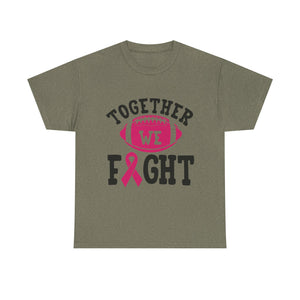 Together We Fight Football Tee, Awareness T-Shirt, Breast Cancer Support Shirt, Unisex Cotton Tee, Game Day Apparel, Gift for Him/Her