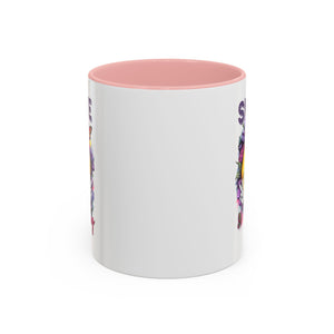 Smile Stay Accent Coffee Mug - Vibrant Floral Design for Positive Vibes