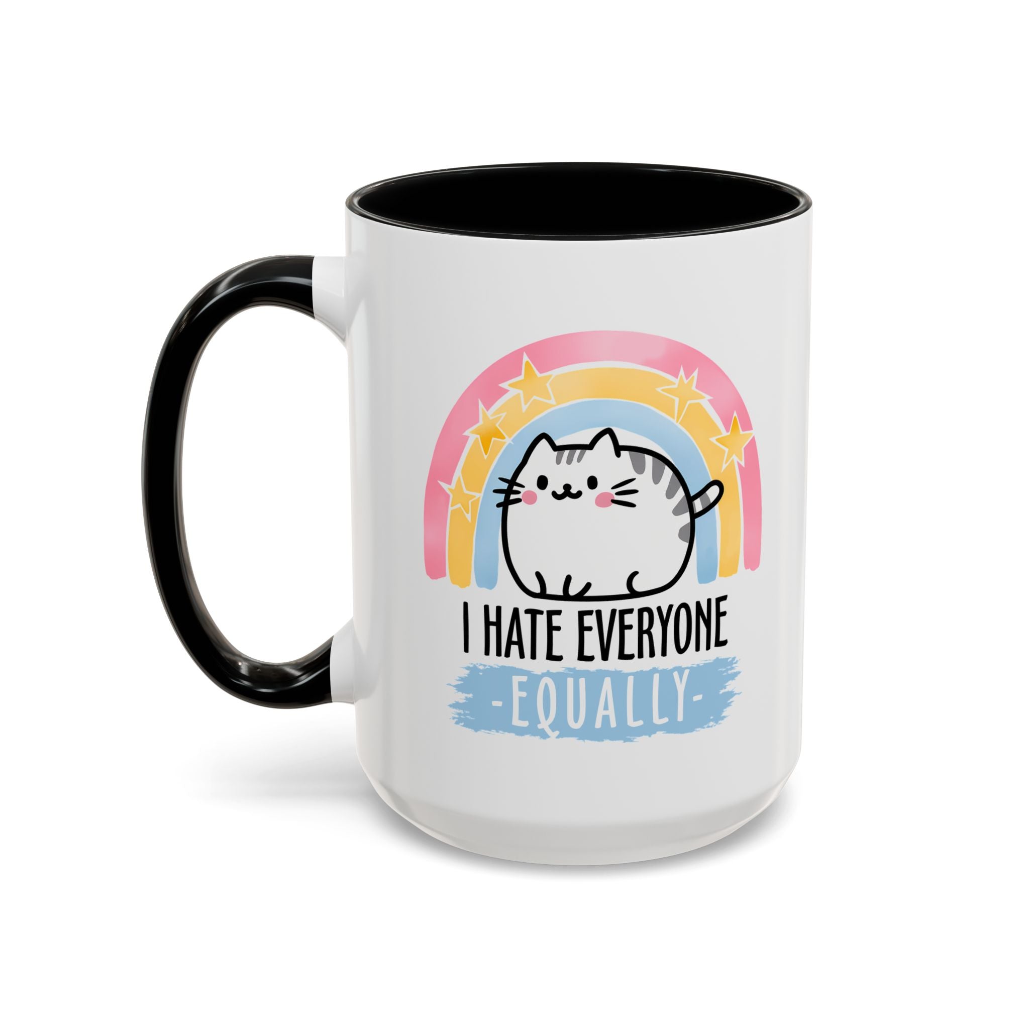 Funny Cat Coffee Mug – I Hate Everyone Equally