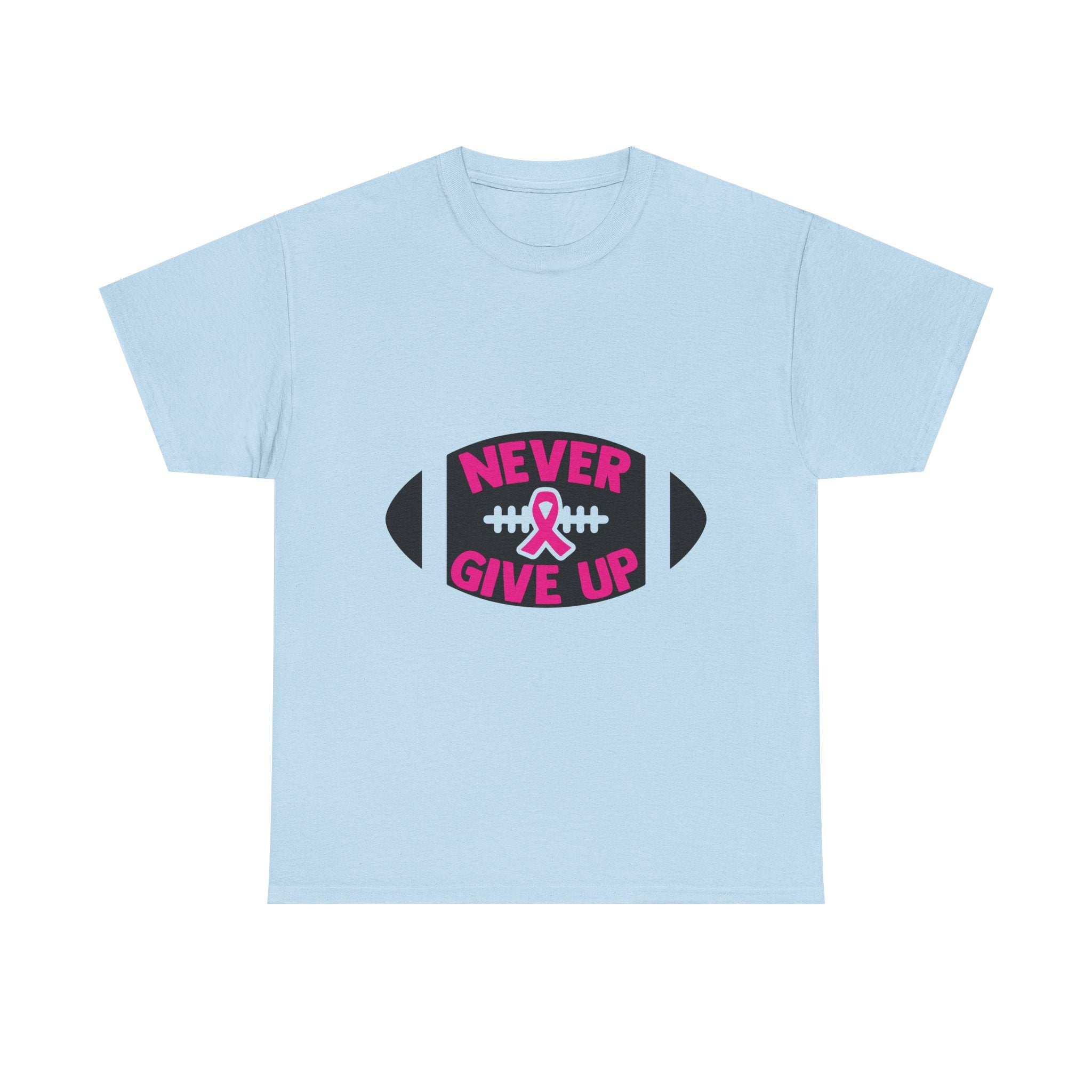 Motivational Football Tee, Never Give Up Shirt, Unisex Cotton T-shirt, Support Awareness, Athletic Gift, Sportswear, Inspirational Apparel