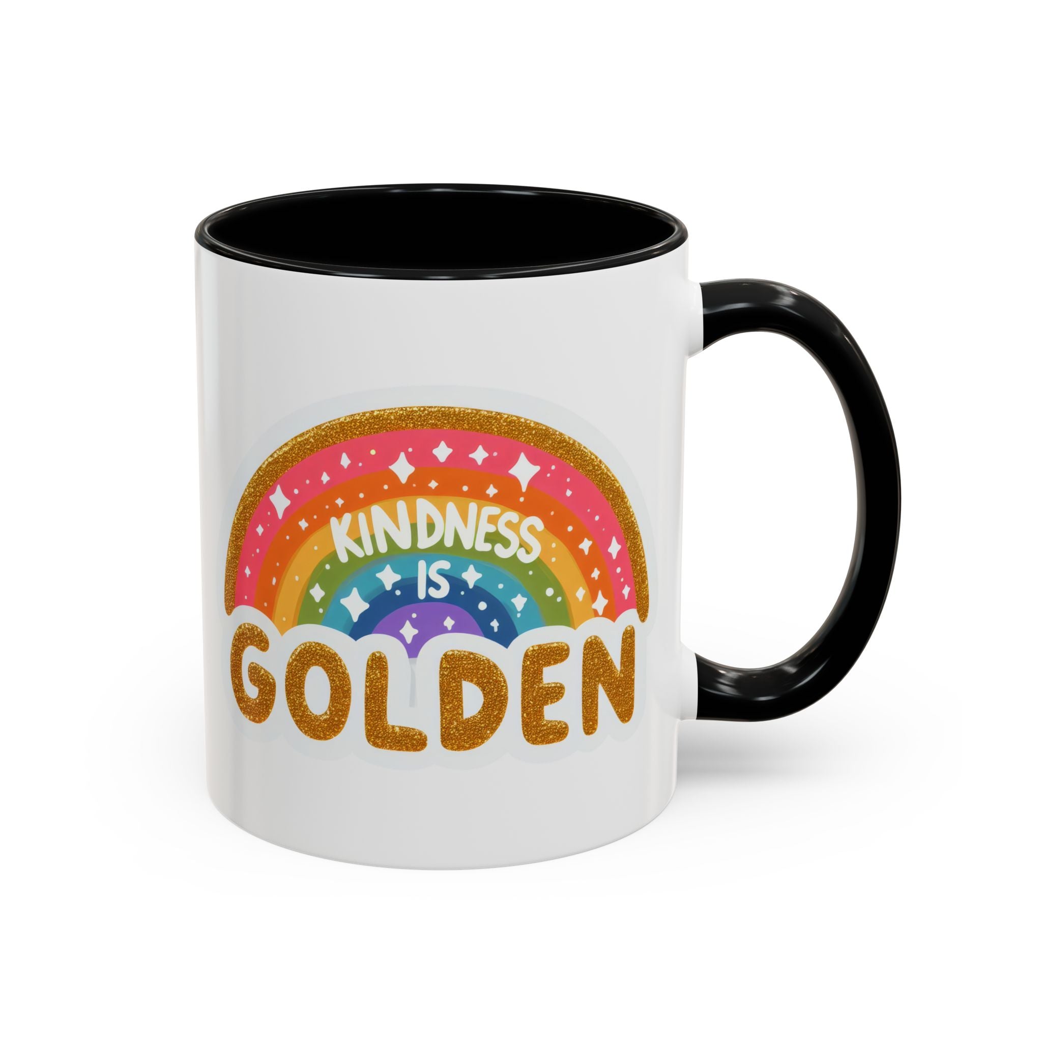 Kindness Is Golden Rainbow Accent Coffee Mug (11/15oz)