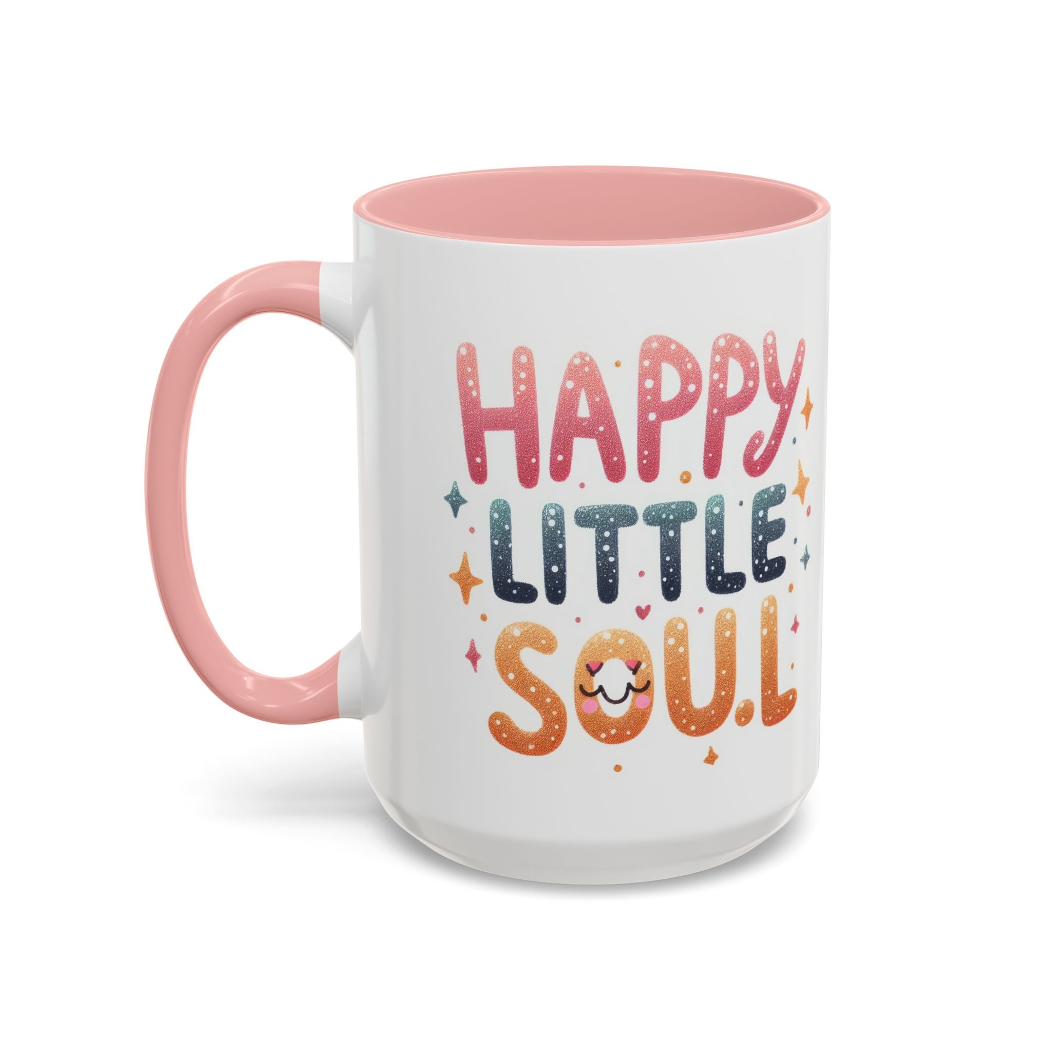 Happy Little Soul Accent Coffee Mug – Cute Positive Morning Quote (11/15 oz)