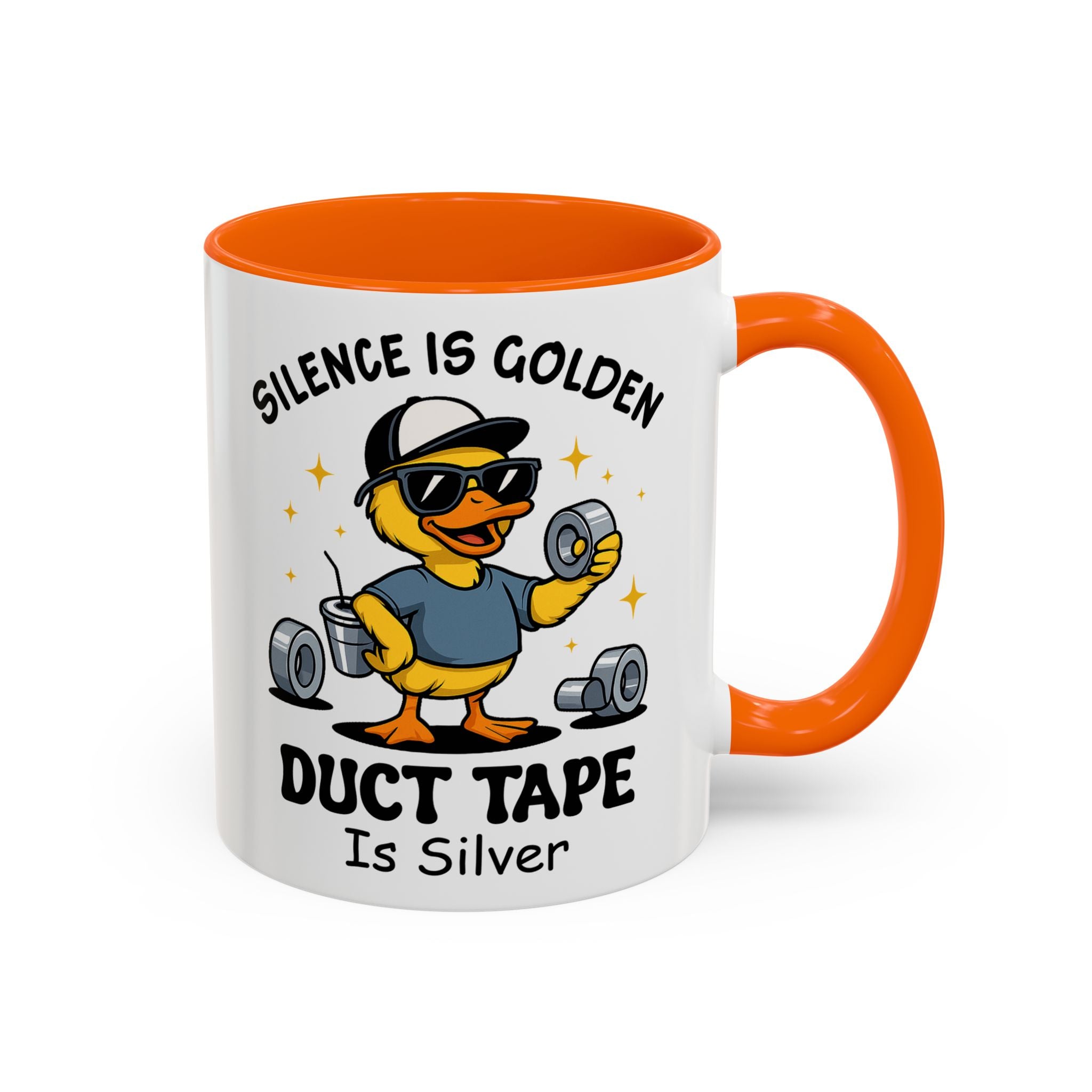 Silence Is Golden Duct Tape Is Silver Mug — Funny Duck Repair Coffee Mug (11/15 oz)