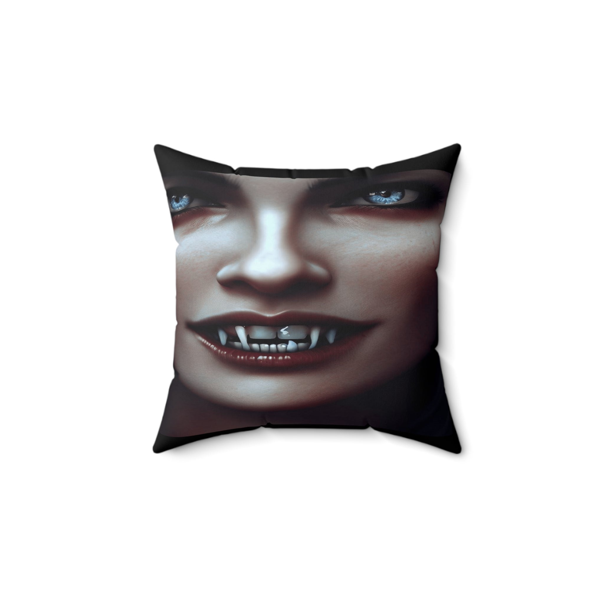 Vampire ready for a feeding dark fantasy Spun Polyester Square Pillow