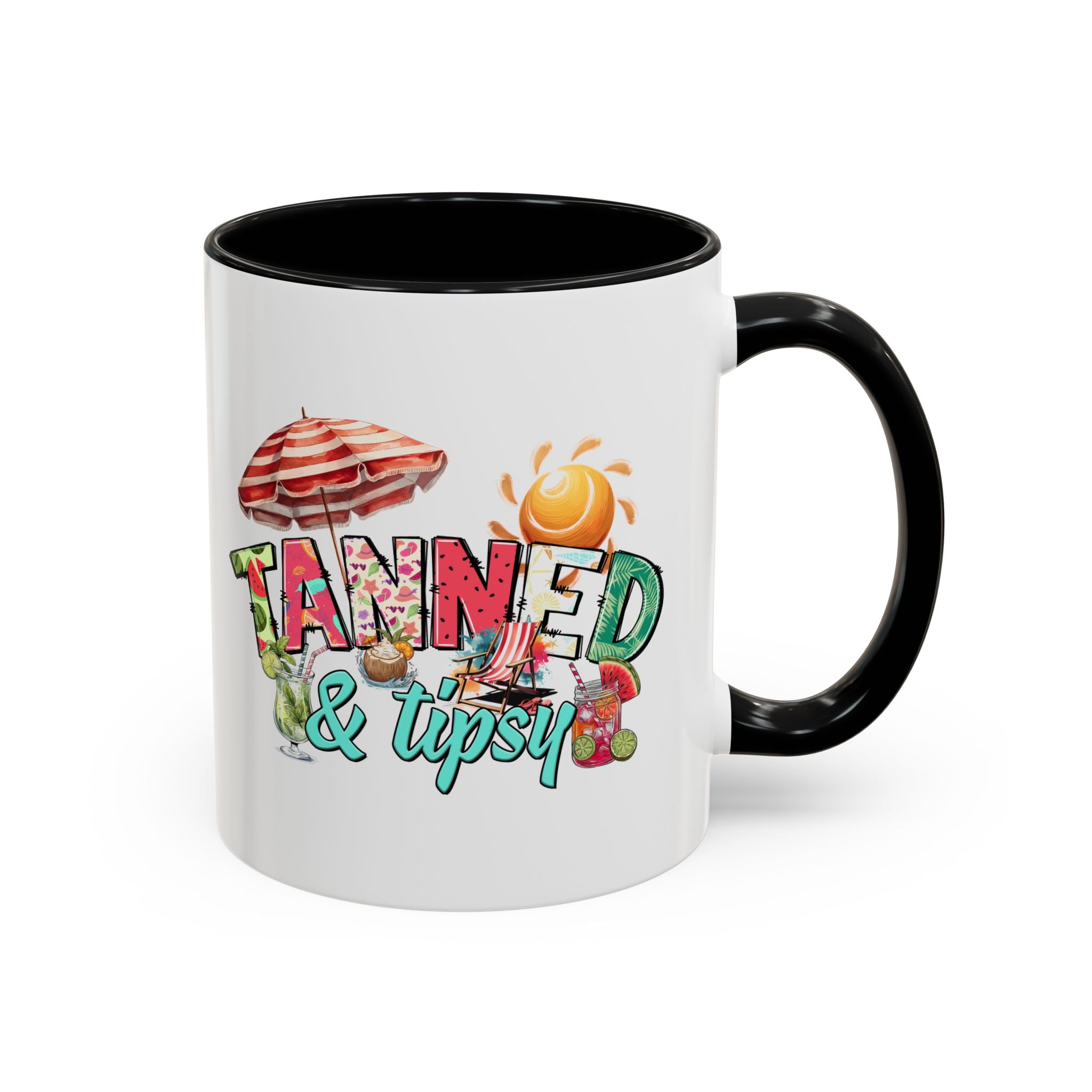 Tanned & Tipsy Accent Coffee Mug - Perfect for Summer Vibes & Beach Lovers party