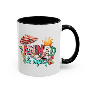 Tanned & Tipsy Accent Coffee Mug - Perfect for Summer Vibes & Beach Lovers party