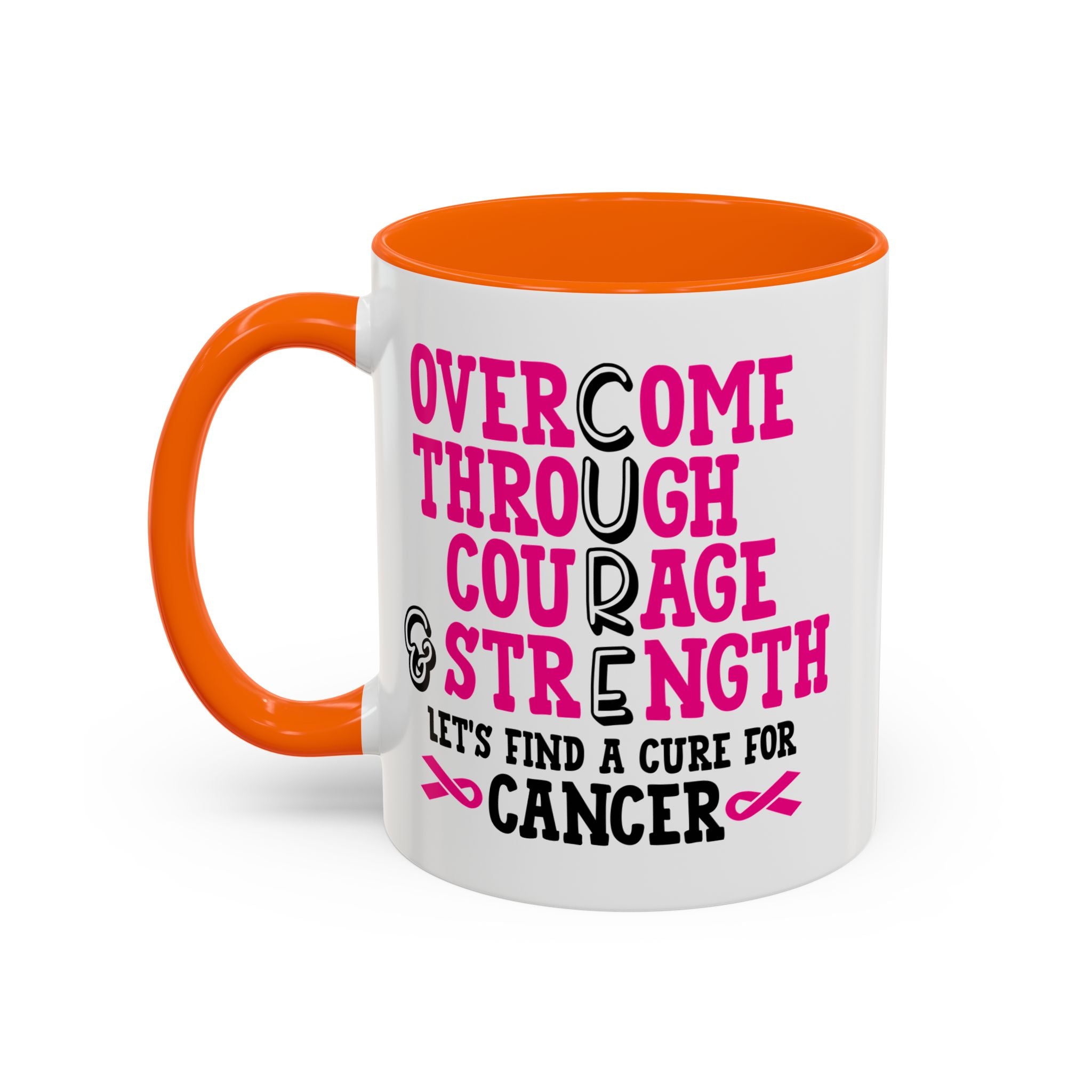 Inspirational Coffee Mug for Cancer Awareness, Gift for Supporters, Fundraising Mug for Breast Cancer, Motivational, 11oz, 15oz