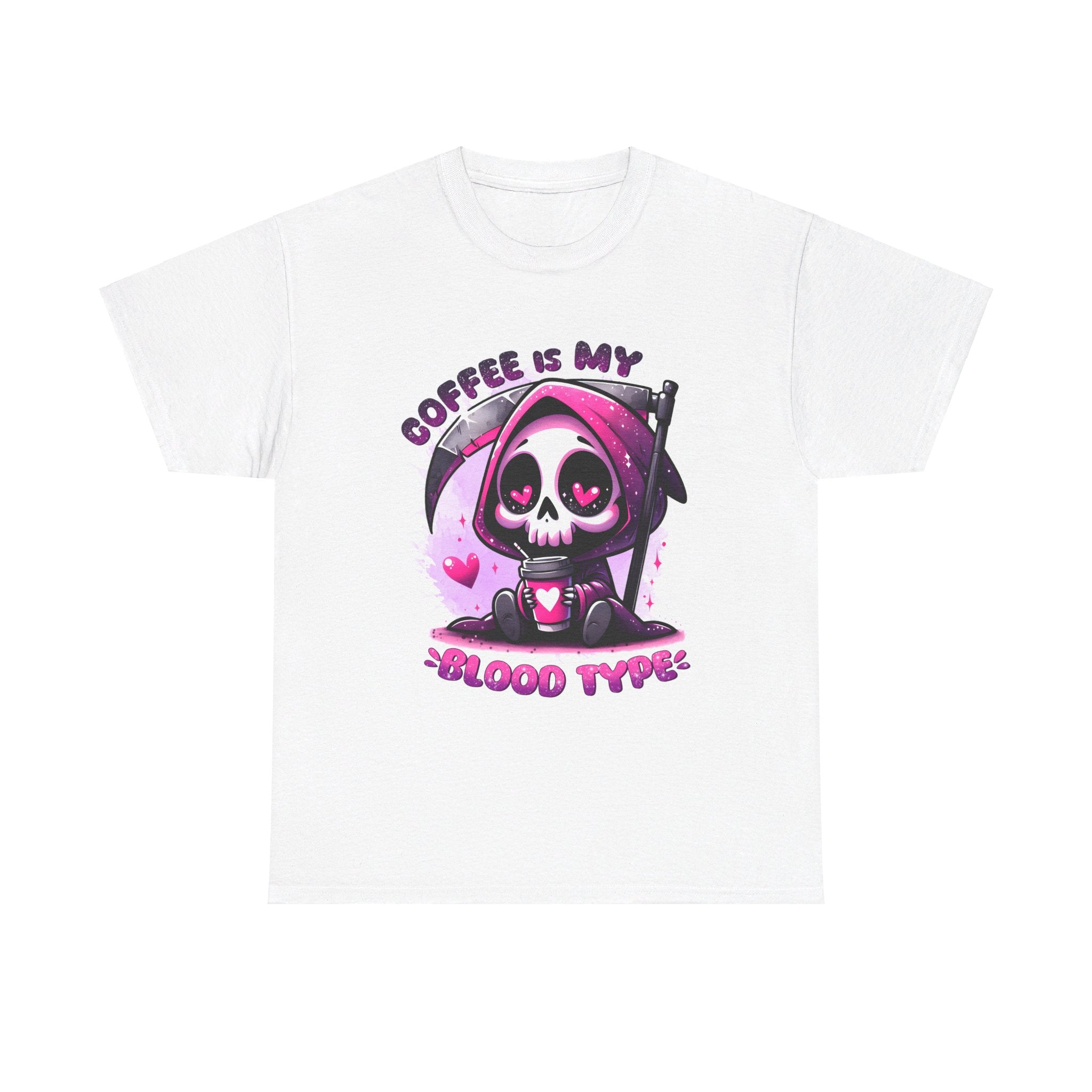 grim reaper coffee is my blood type Unisex Heavy Cotton Tee by the x m world