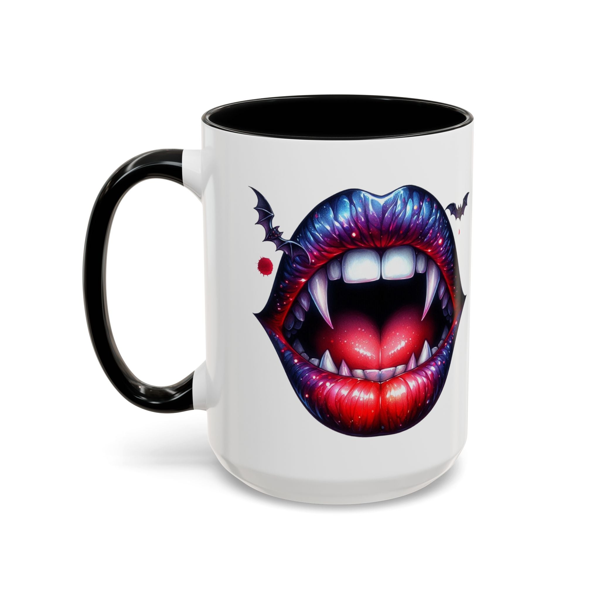 Vampire Lips Coffee Mug, Gothic Drinkware, Halloween Gift, Spooky Kitchen Decor, Vampires, Halloween Party Accessories