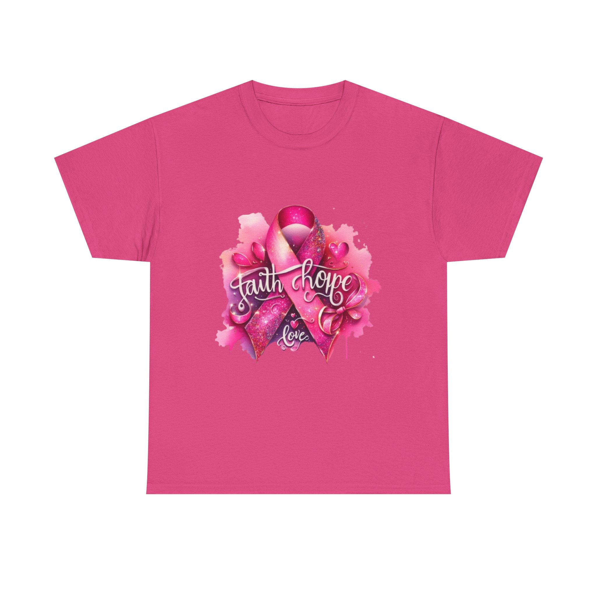 Breast Cancer Awareness Tee, Faith and Hope Message Shirt, Support Shirt, Gift for Survivors, Inspirational T-Shirt