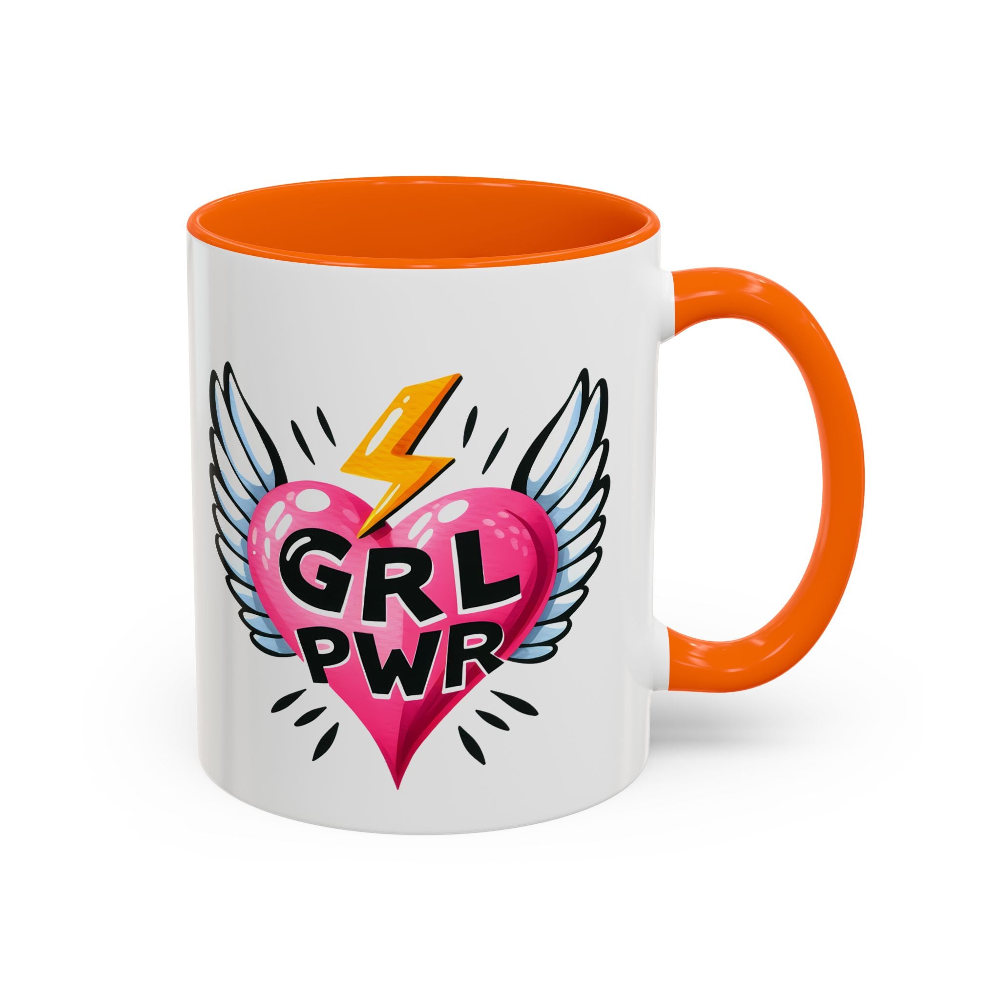 Empowering Heart Coffee Mug | Inspirational Gift for Women, GRL PWR Mug, Cute Kitchen Decor, Unique Friendship Gift, Motivational Coffee Cup
