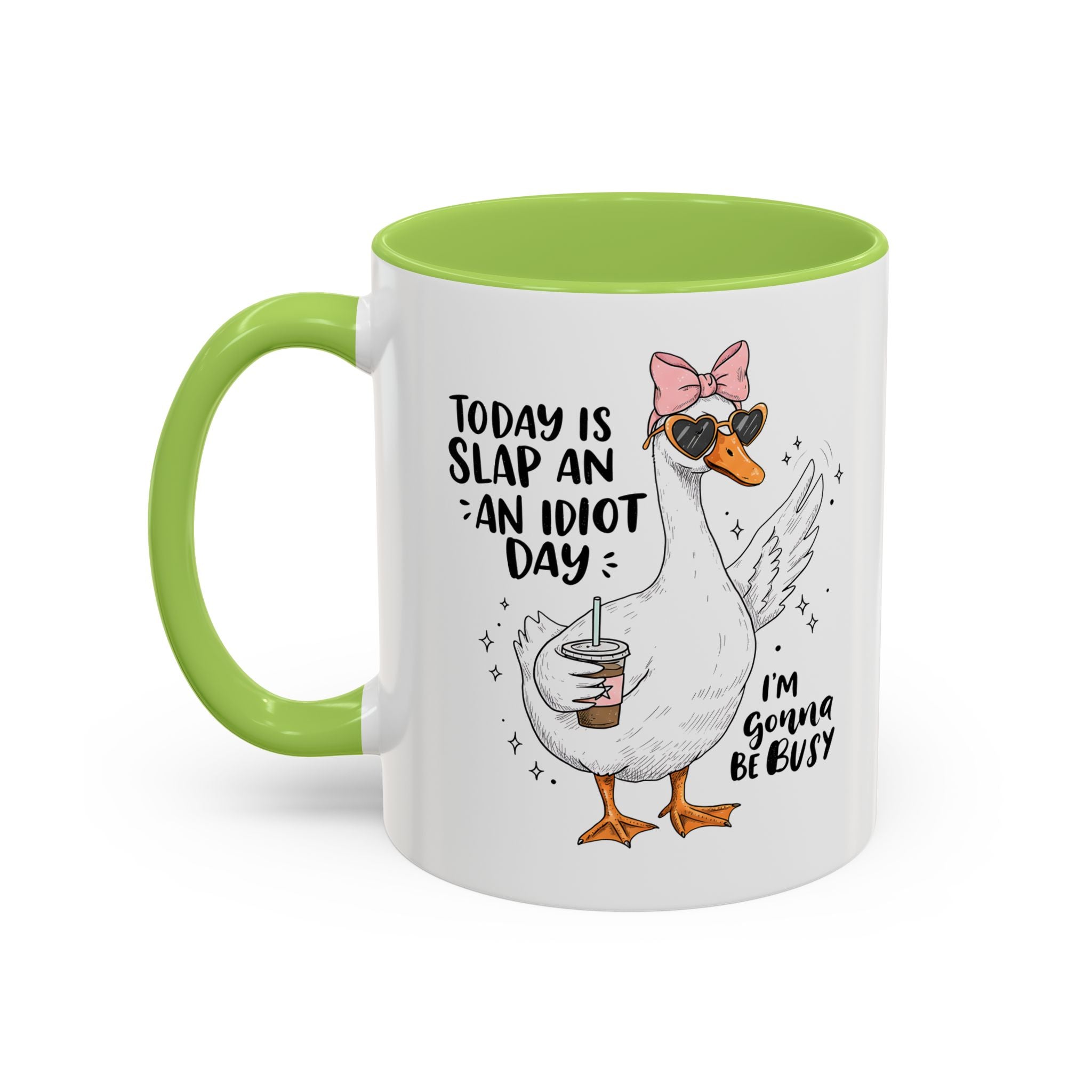 Funny Goose Coffee Mug - Slap an Idiot Day adult humor joke