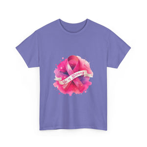 Empowering Cancer Awareness Tee - She is Strong, Support Shirt, Gift for Survivors, Pink Ribbon Apparel, Breast Cancer Awareness