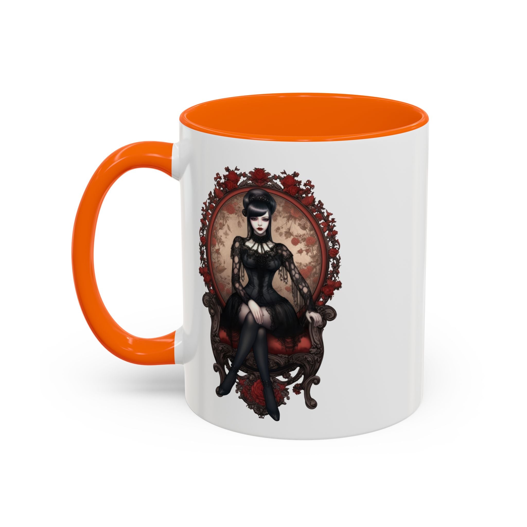 Gothic Elegance Coffee Mug - Unique Black Accent Mug for Witchy Vibes, Perfect Gift for Halloween, Goth Decor, Coffee Lovers, & Spooky