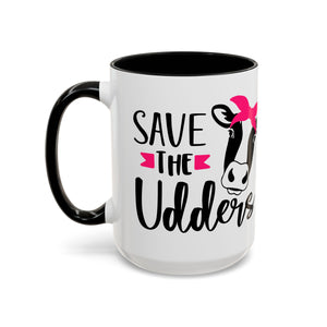 cancer awareness Cute Cow Mug - Save the Utters Coffee Cup, Gift for Animal Lovers,  Mug, Unique Birthday Gift