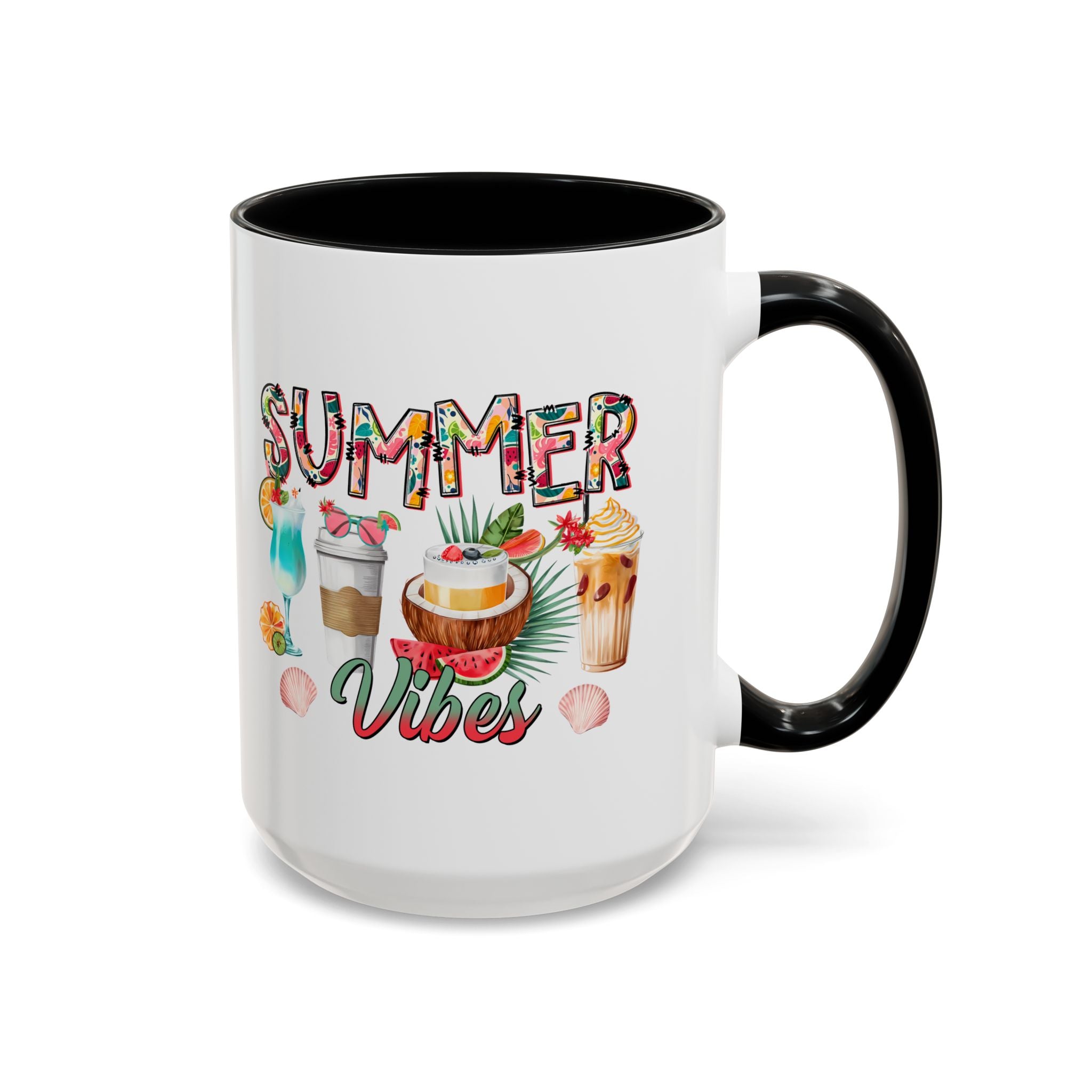 Summer Vibes Accent Coffee Mug - 11oz & 15oz - Perfect for Sunny Days & Celebrations
