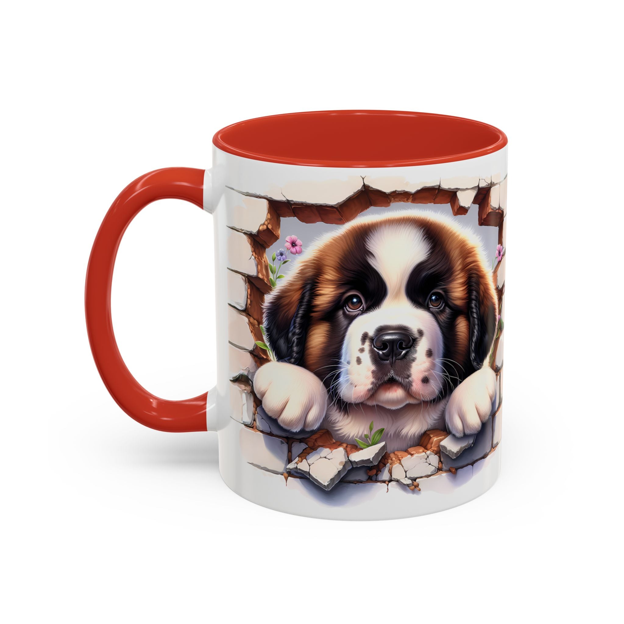Cute Dog Breakthrough Accent Coffee Mug - Gift for Dog Lovers, Home Decor, Personalized Pet Mug, Puppy Lover's Kitchenware