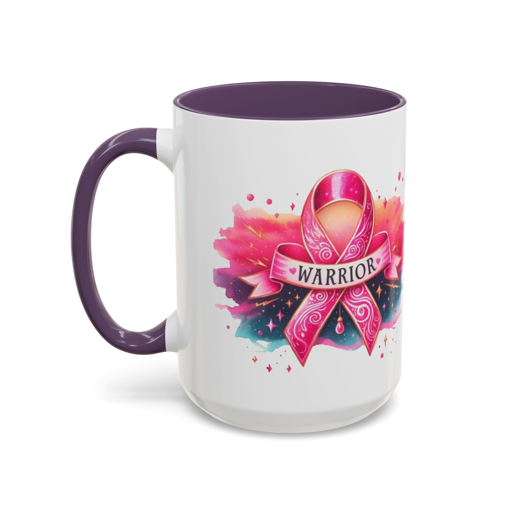 Pink Ribbon Warrior Coffee Mug, Support Breast Cancer Awareness Gift, Inspirational Mug, Cancer Survivor Merchandise, 11oz 15oz Mug
