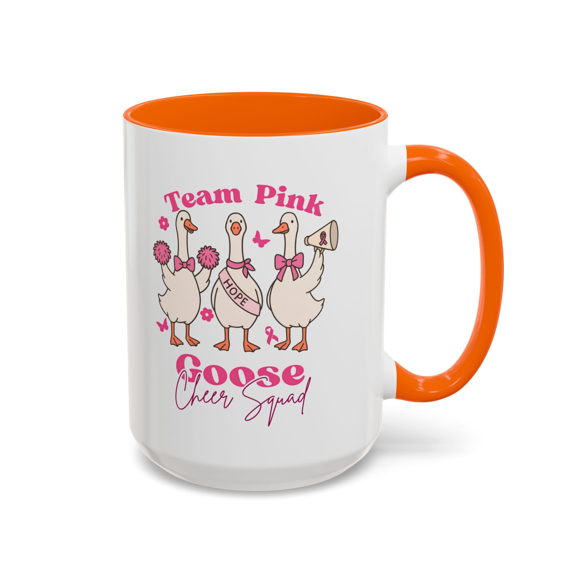 cancer awareness Team Pink Goose Cheer Squad Coffee Mug - Cute Animal Mug for Fun Gifts,   Home Decor/Office Use