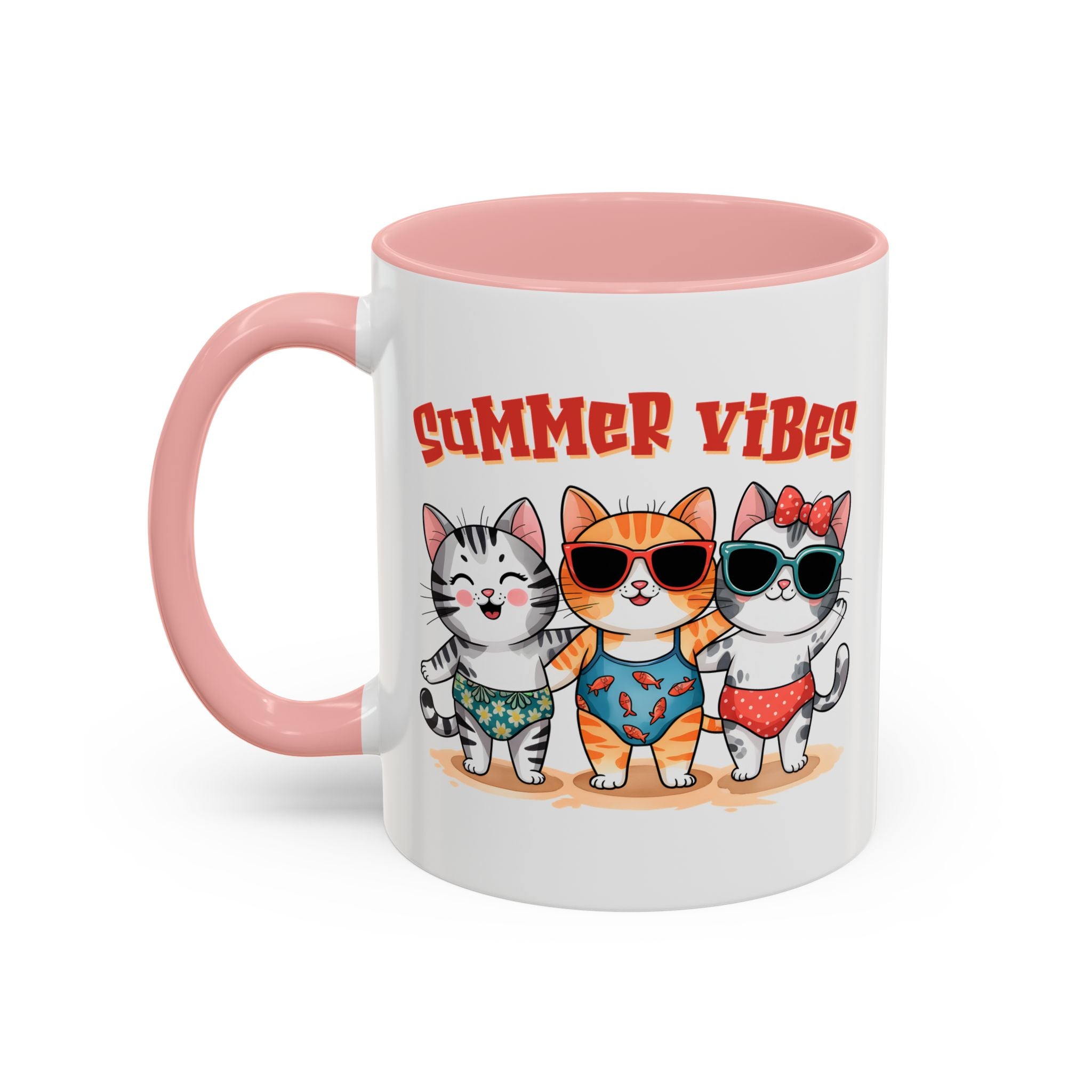 Summer Vibes Cat Coffee Mug - Fun Accent Mug for Cat Lovers