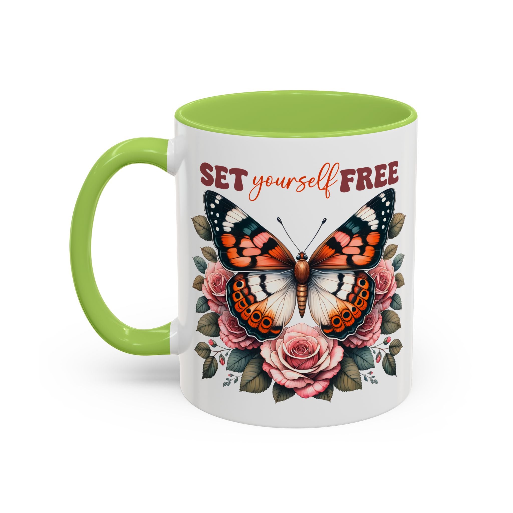 Butterfly Inspiring Coffee Mug - Set Yourself Free positive vibe mental health freedom