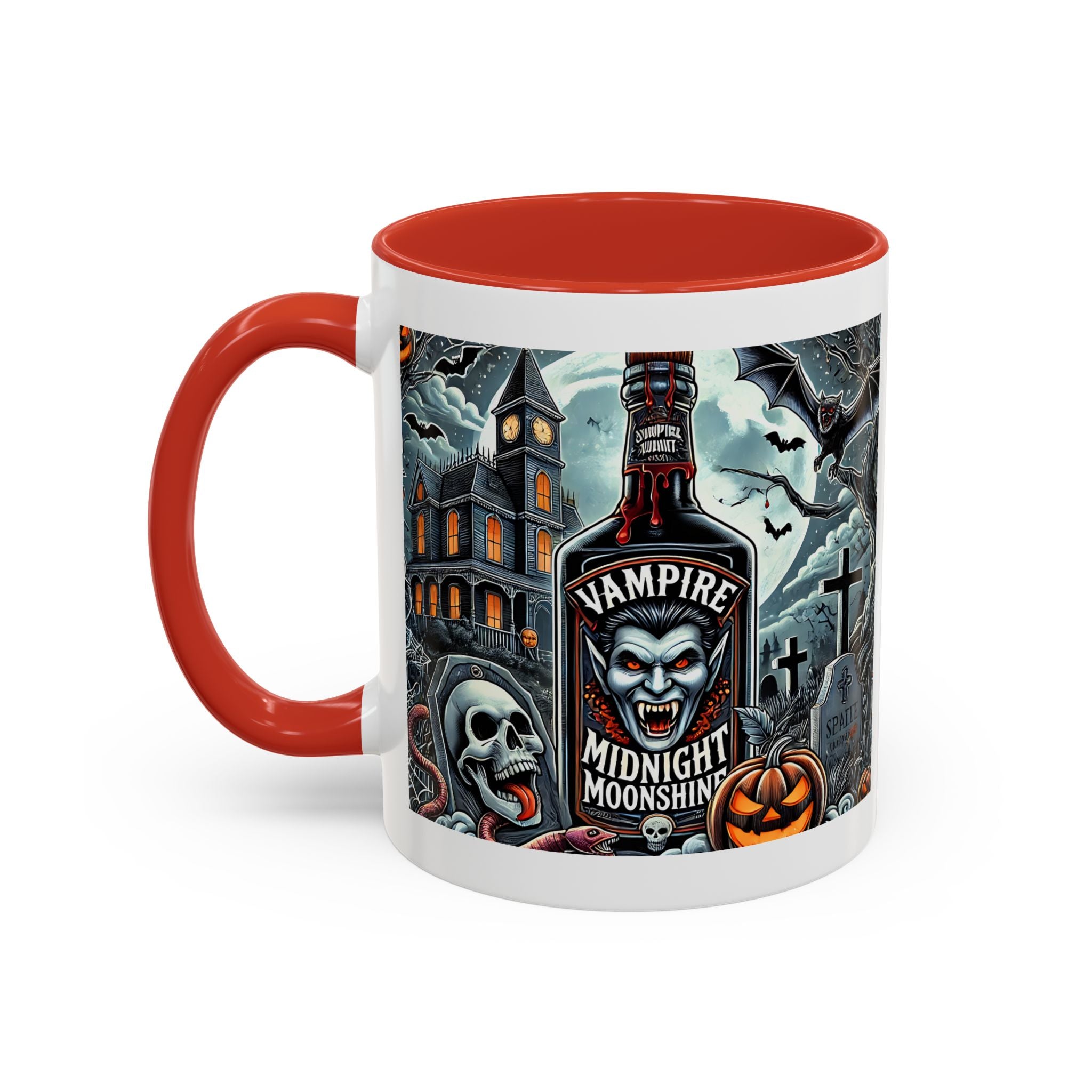 Gothic vampire Halloween Coffee Mug, Spooky Decor, Skull Design, Gift for Horror Lovers,  Party Essential, Unique Drinkware