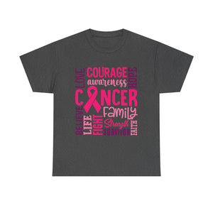 Cancer Awareness Unisex Tee, Support Cancer Fighters, Fight Against Cancer, Gift for Survivors, Hope & Love T-Shirt