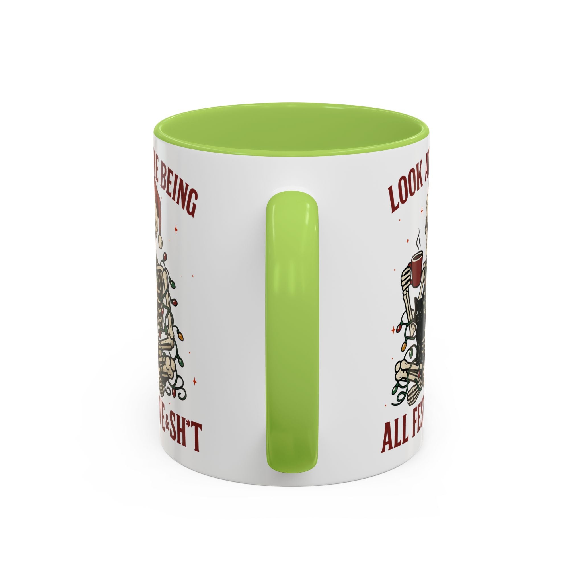 Festive Skeleton Christmas cheer winter Coffee Mug funny adult humor cup