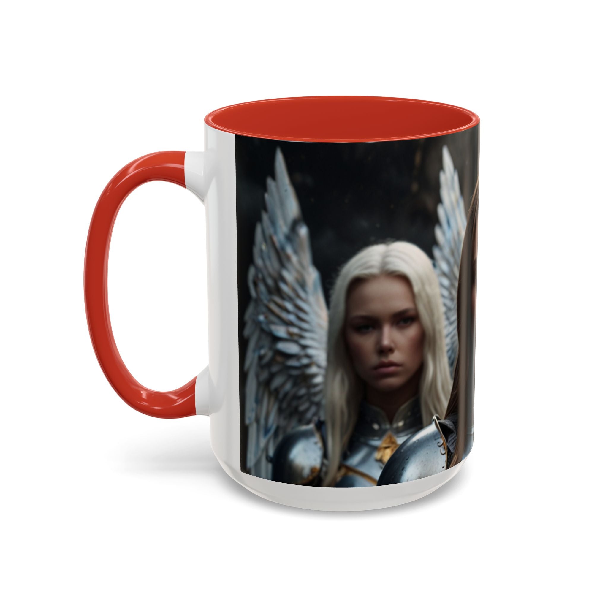 Warrior Angel Accent Coffee Mug - 11 or 15oz Ceramic Mug for Fantasy Lovers