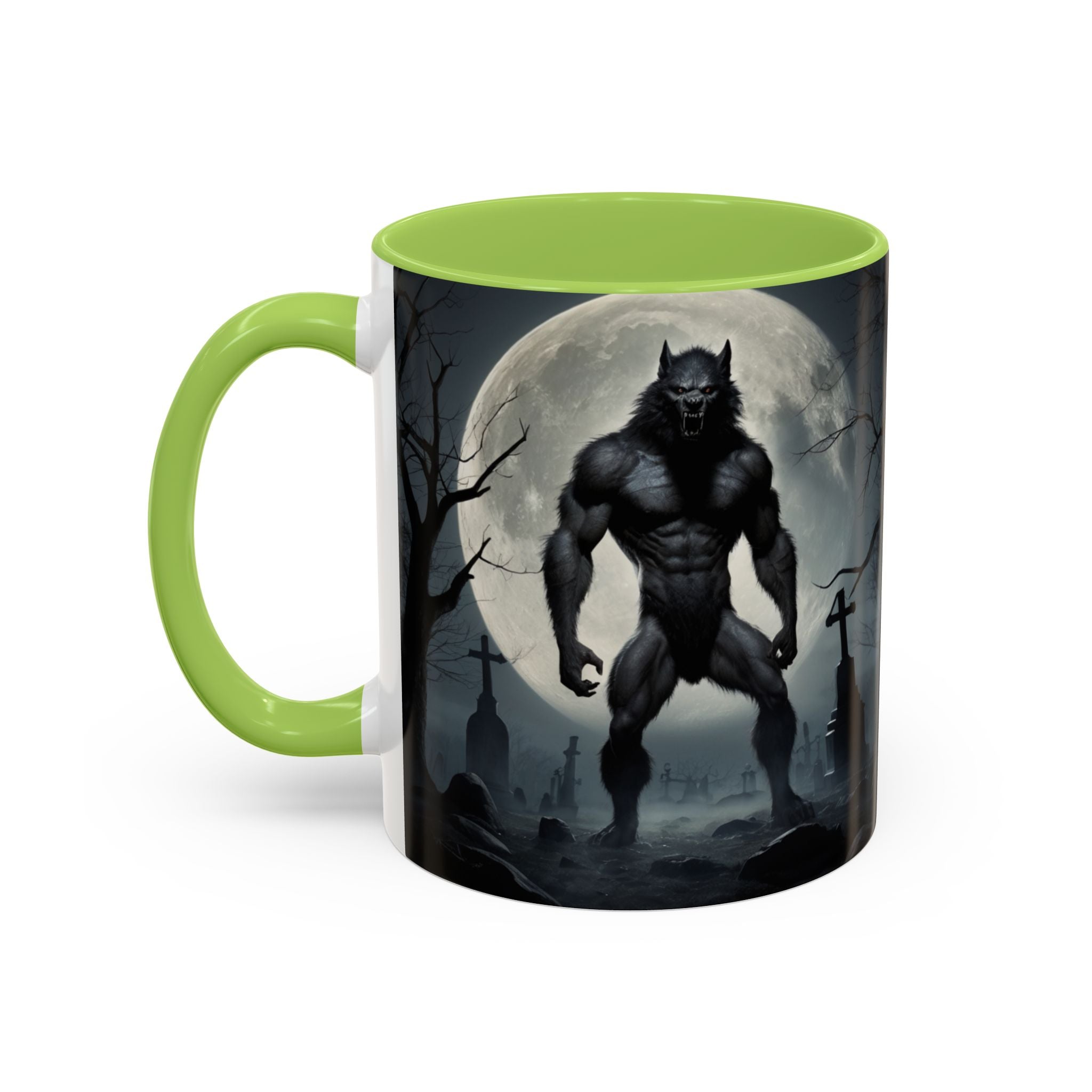 Werewolf Moon Coffee Mug — Gothic Graveyard Accent Mug (11/15oz) fantasy