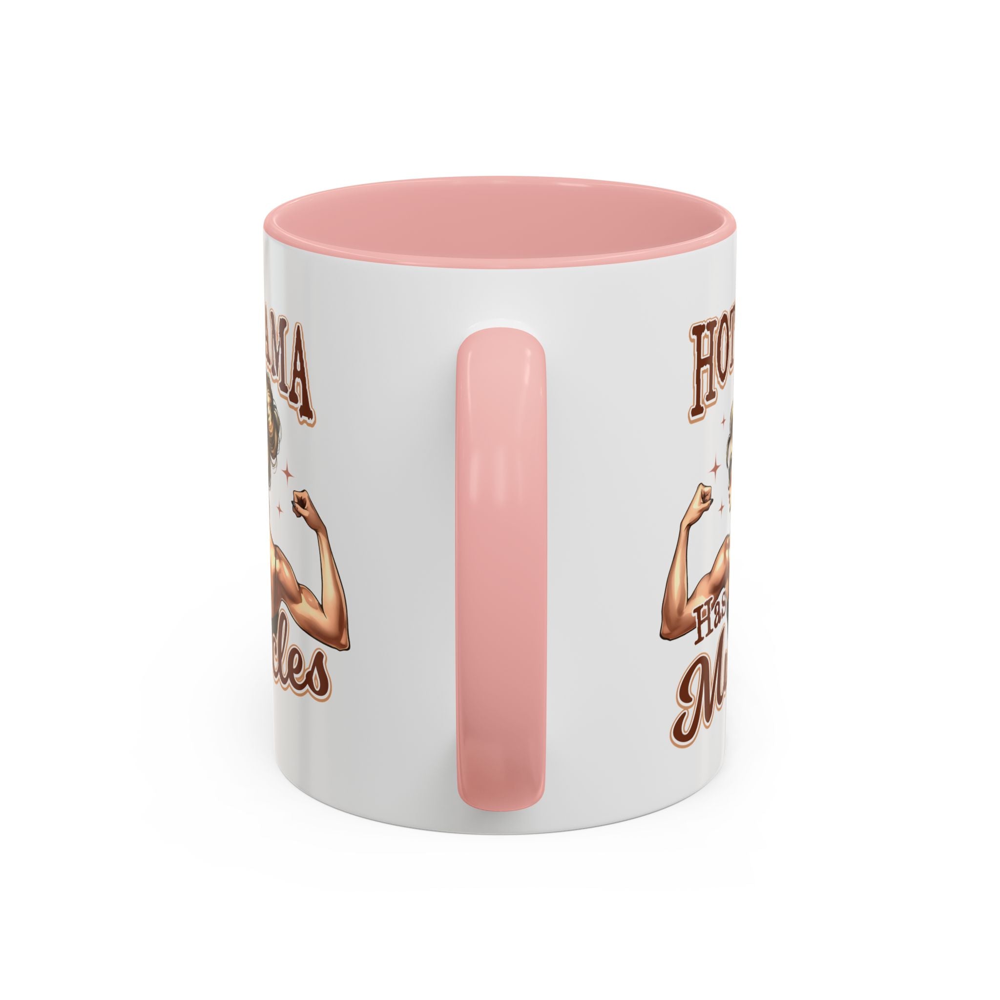Hot Mama Has Muscles Coffee Mug - Fun & Motivational 11/15oz Accent Mug for Fitness Lovers