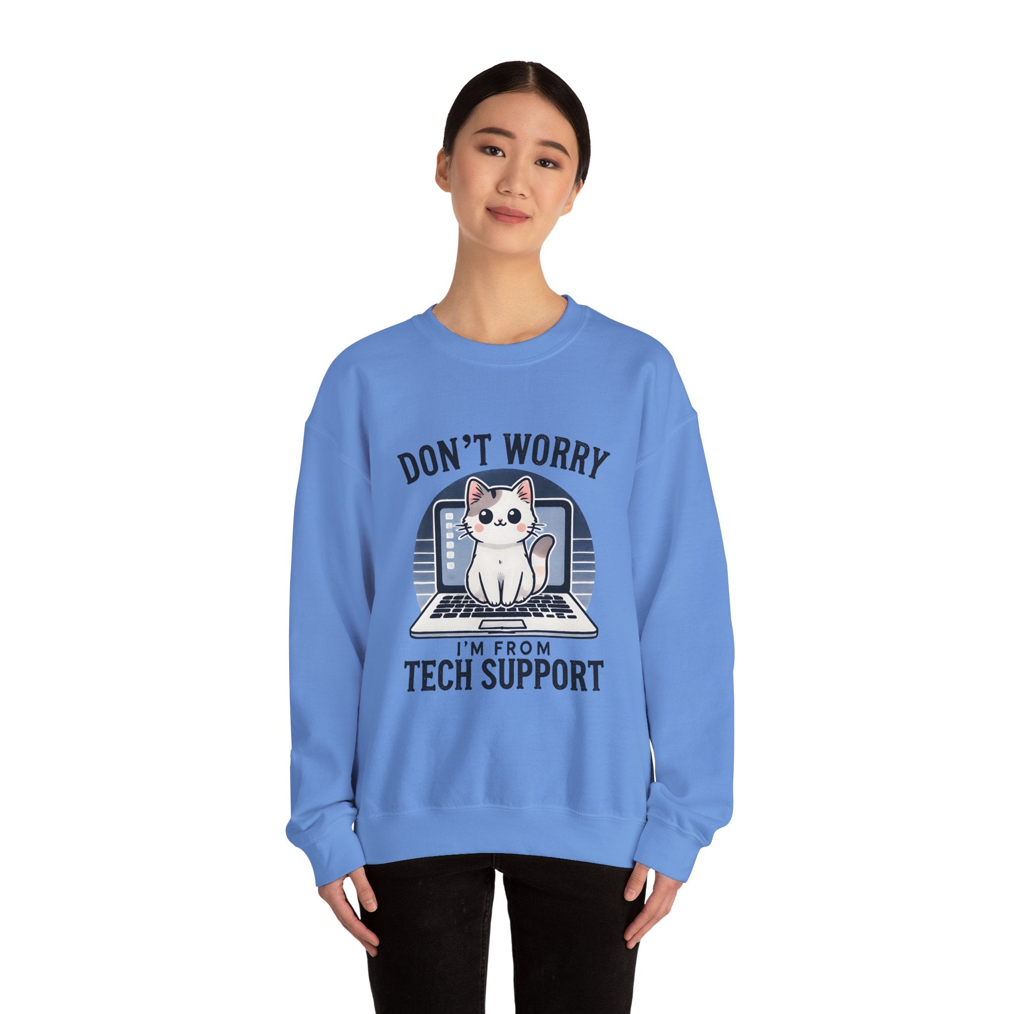 Tech Support Cat Crewneck Sweatshirt – Fun Gift for IT Lovers