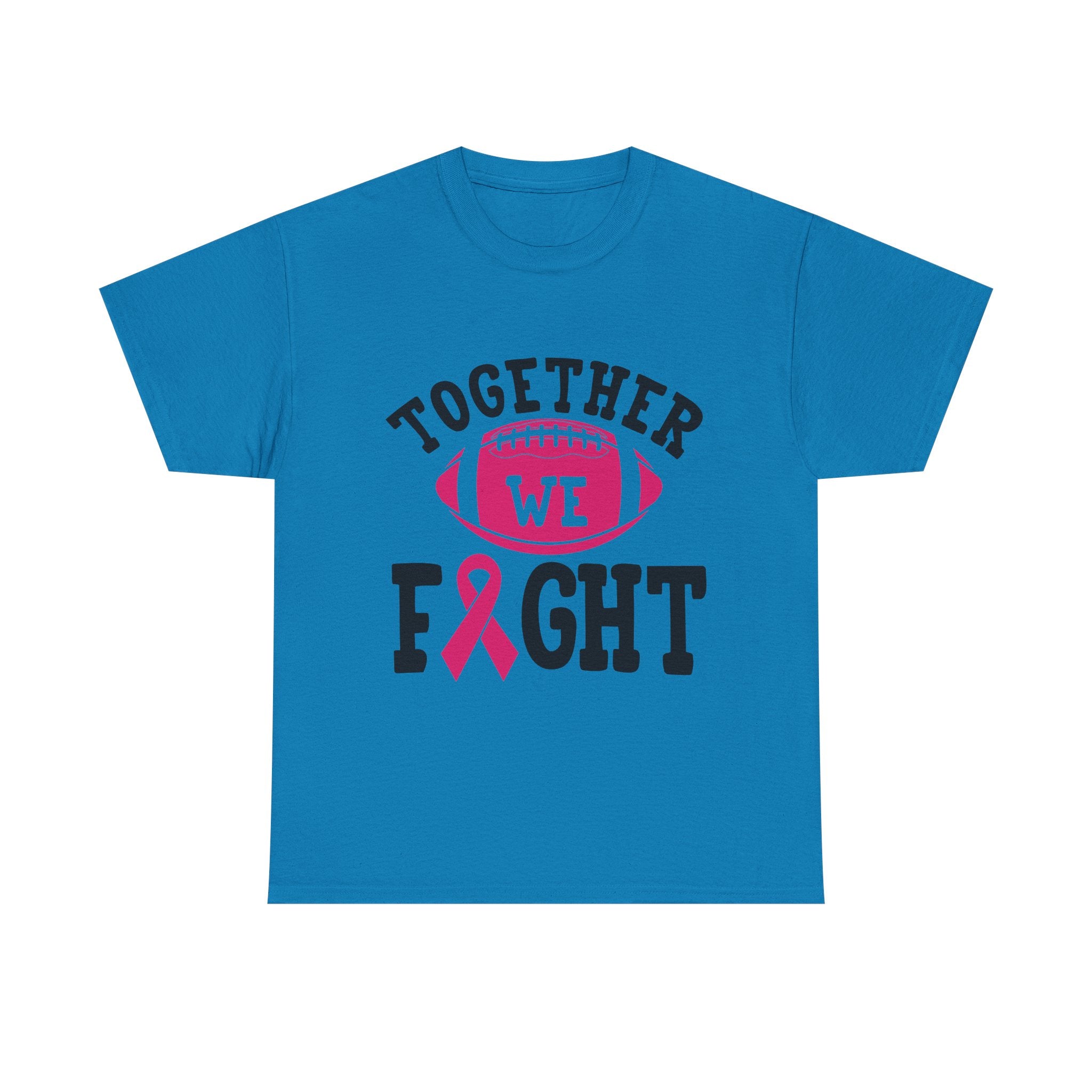 Together We Fight Football Tee, Awareness T-Shirt, Breast Cancer Support Shirt, Unisex Cotton Tee, Game Day Apparel, Gift for Him/Her