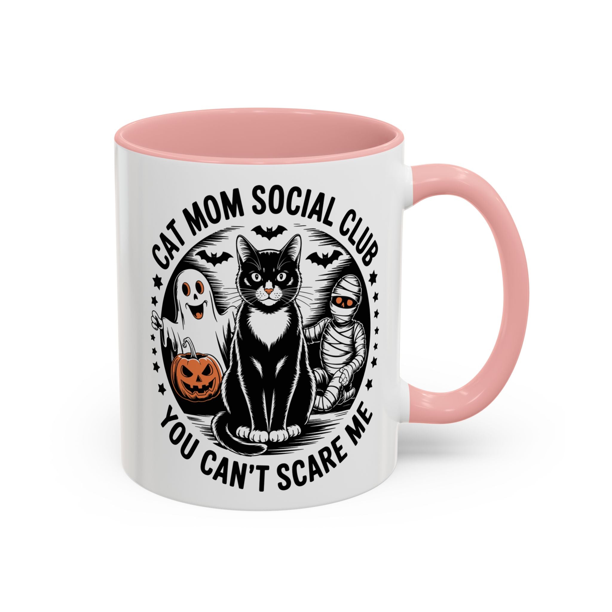Halloween Cat Mom Coffee Mug - Spooky Social Club Design